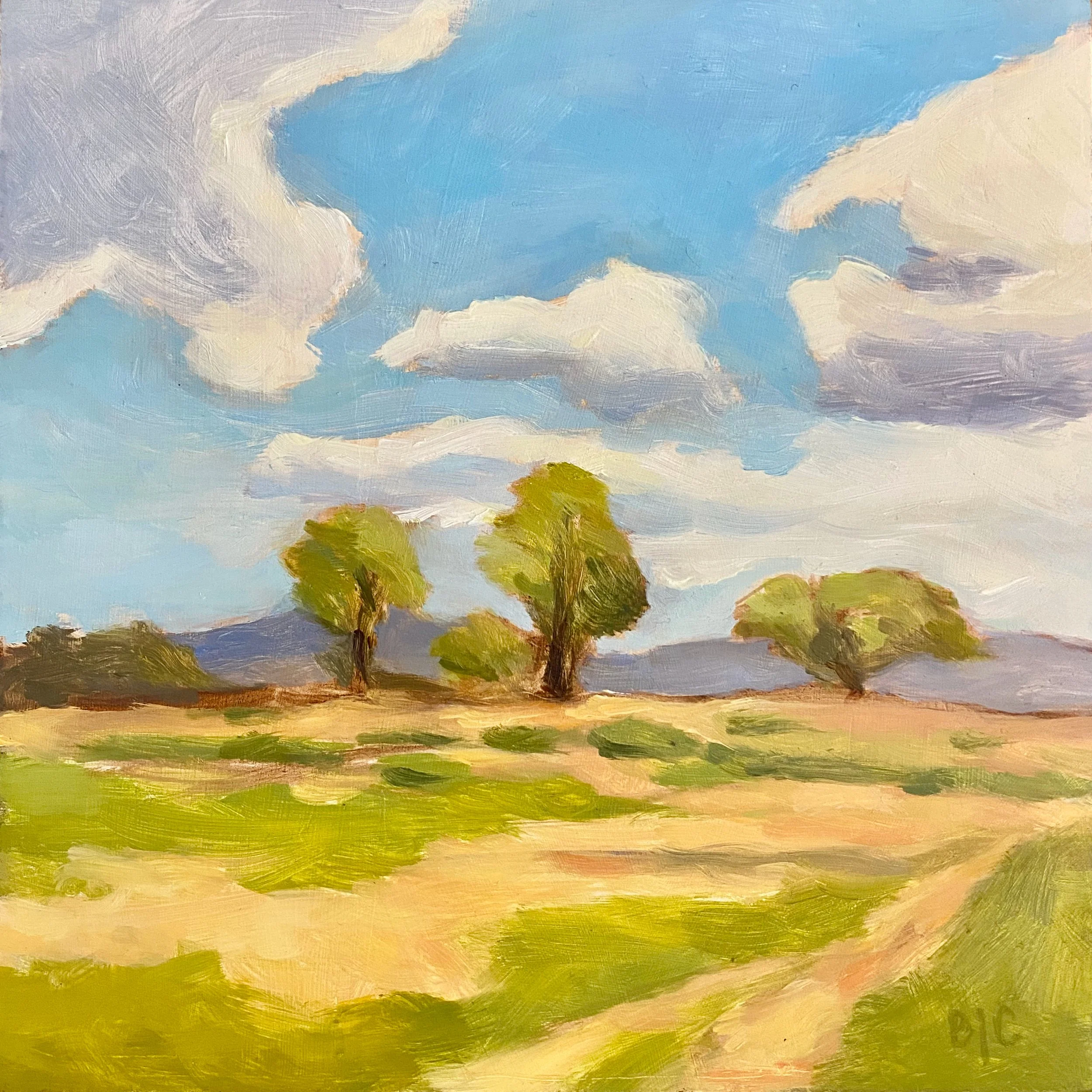  Cottonwoods at Crown Hill, Oil on panel, 6 × 6” SOLD 