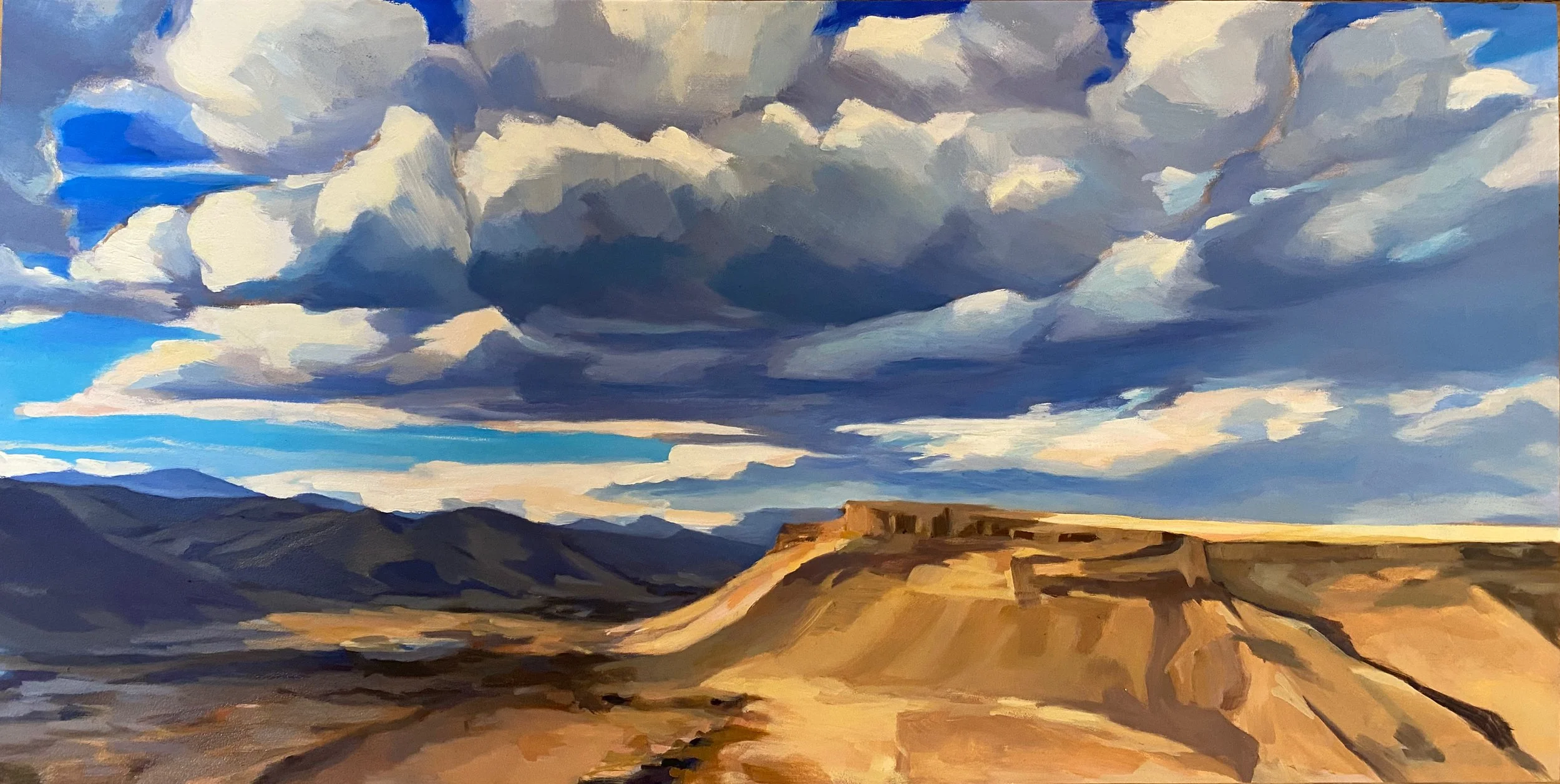  Maybe it Will Rain, Oil on cradled board, 10 × 20”  SOLD 