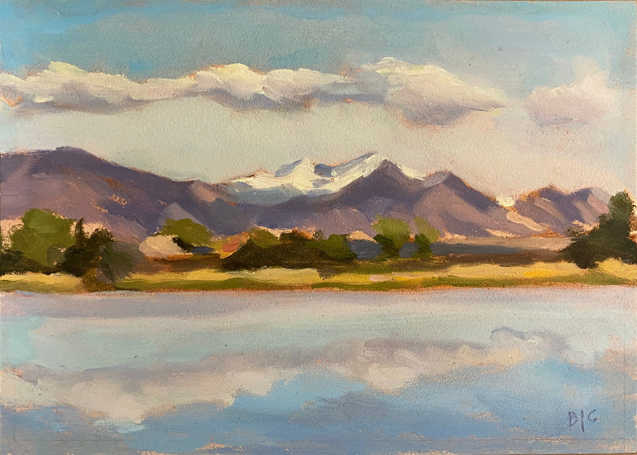  Crown Hill Reflections, Oil on panel, 5 × 7” SOLD 