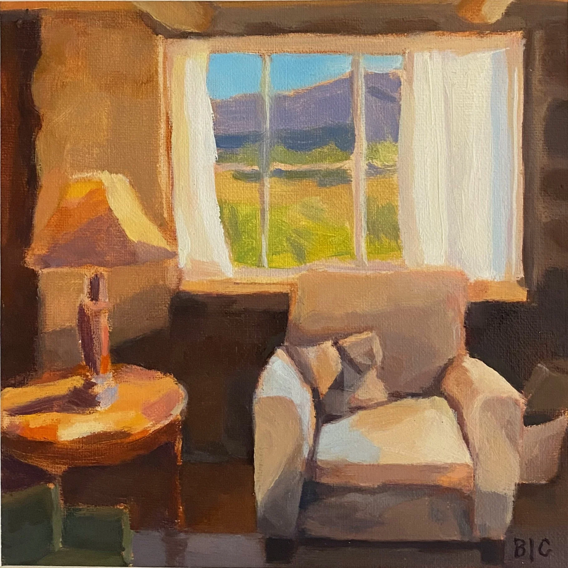  Roadhouse Cabin, Oil on linen, 6 × 6” SOLD 