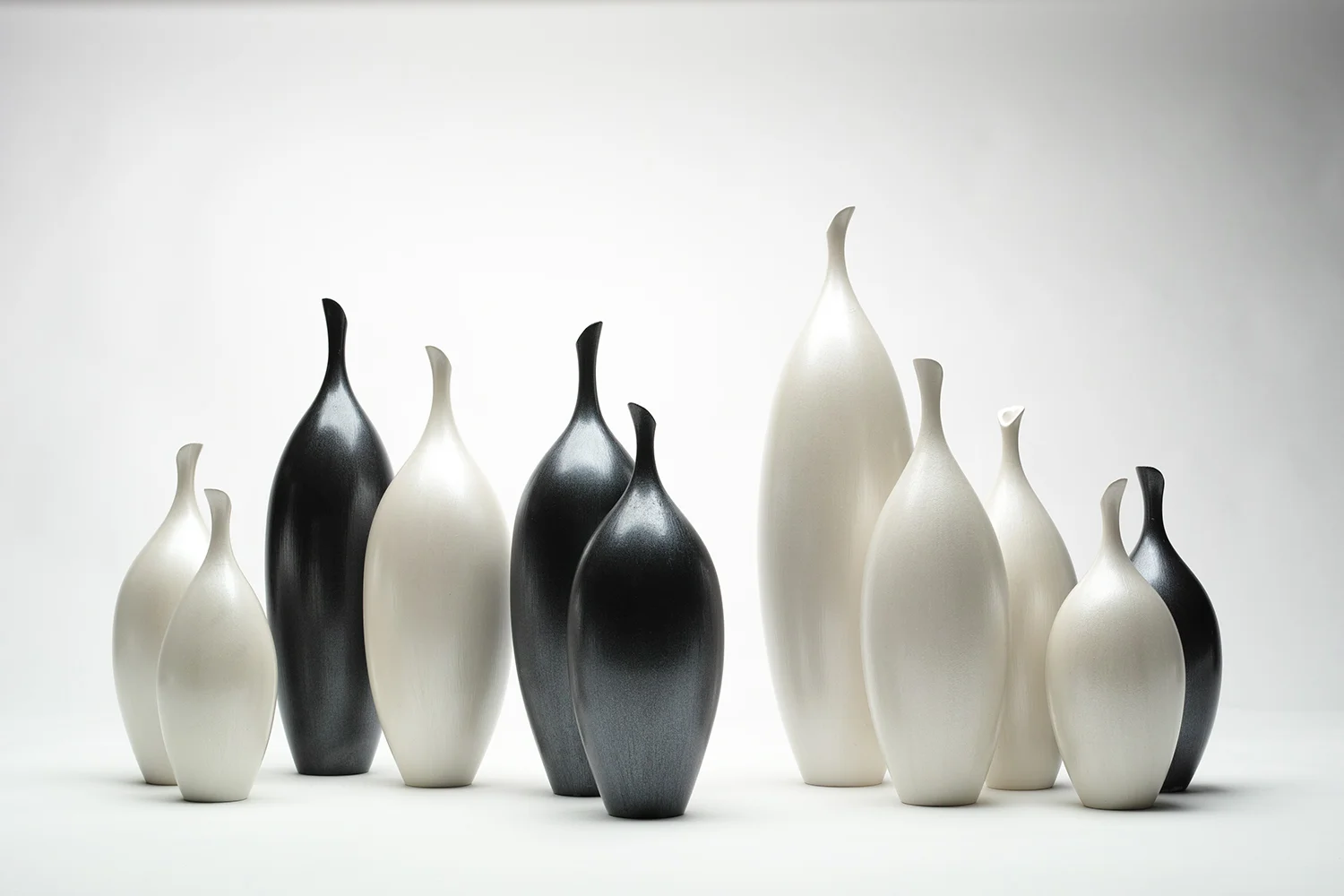 Still Life: Swans 14.5" x 24" x 10" Clay, Smoke, Auto Paint, 23k Gold Leaf 2014