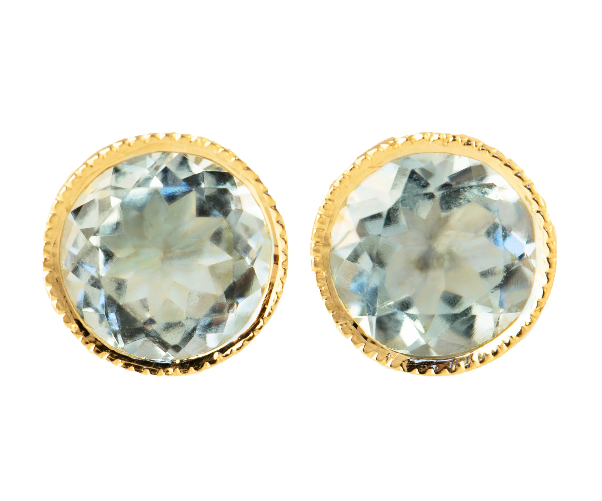 Pale Blue Sapphire Stud Earrings