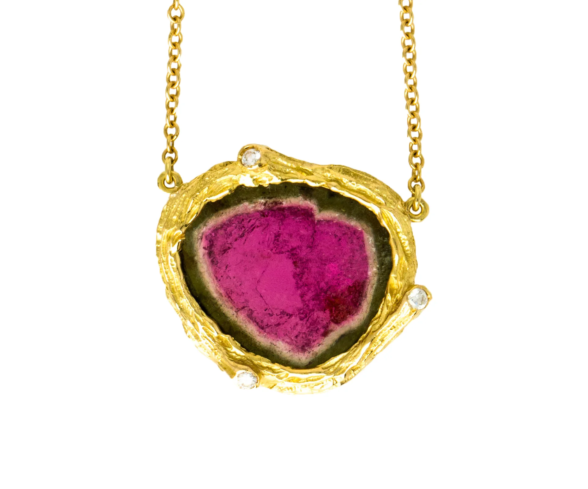 Watermelon Tourmaline Pendant Necklace
