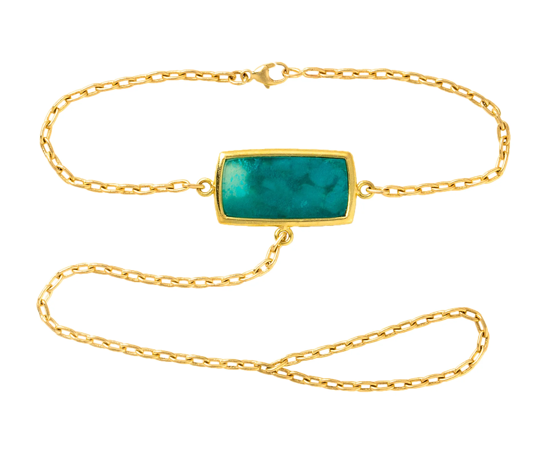 Sea Foam Bracelet with  Connecting Chain Ring