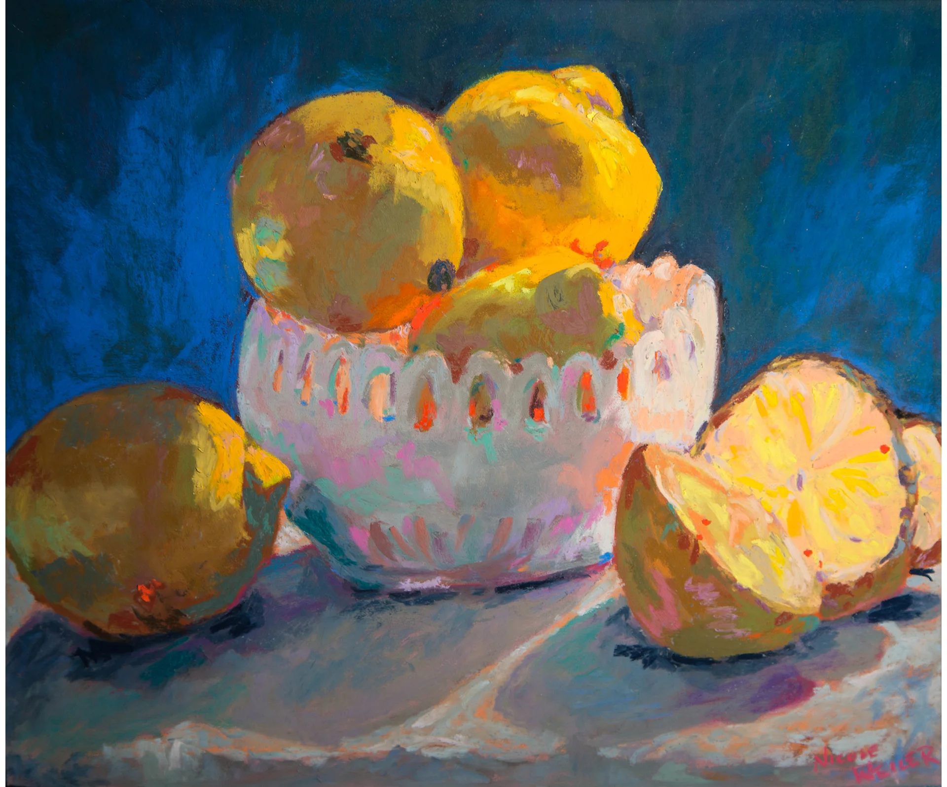 Lemons on a White Cloth