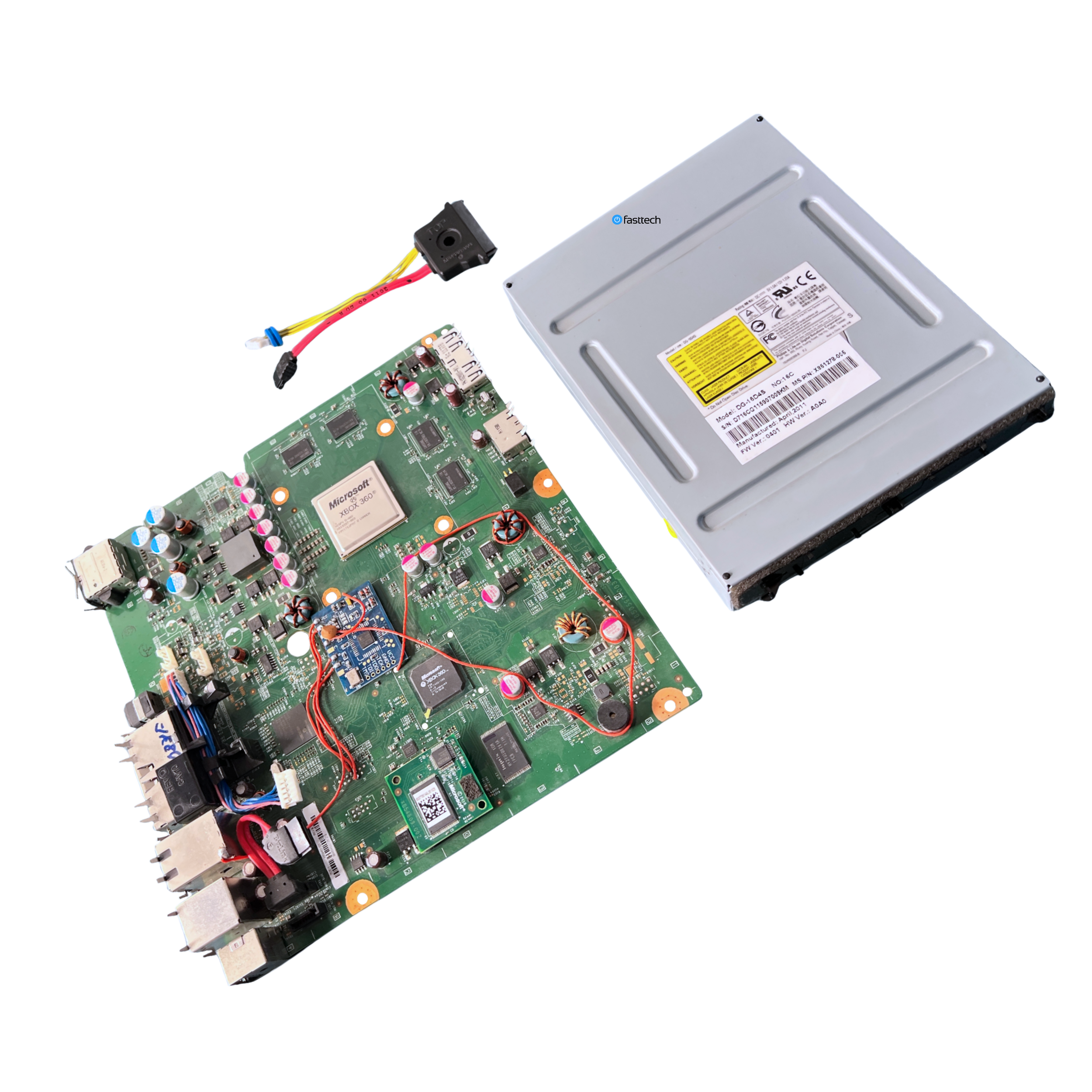 Xbox 360 S Trinity Modded Motherboard + Paired Optical Drive and Hard Drive Connector  - 10.png