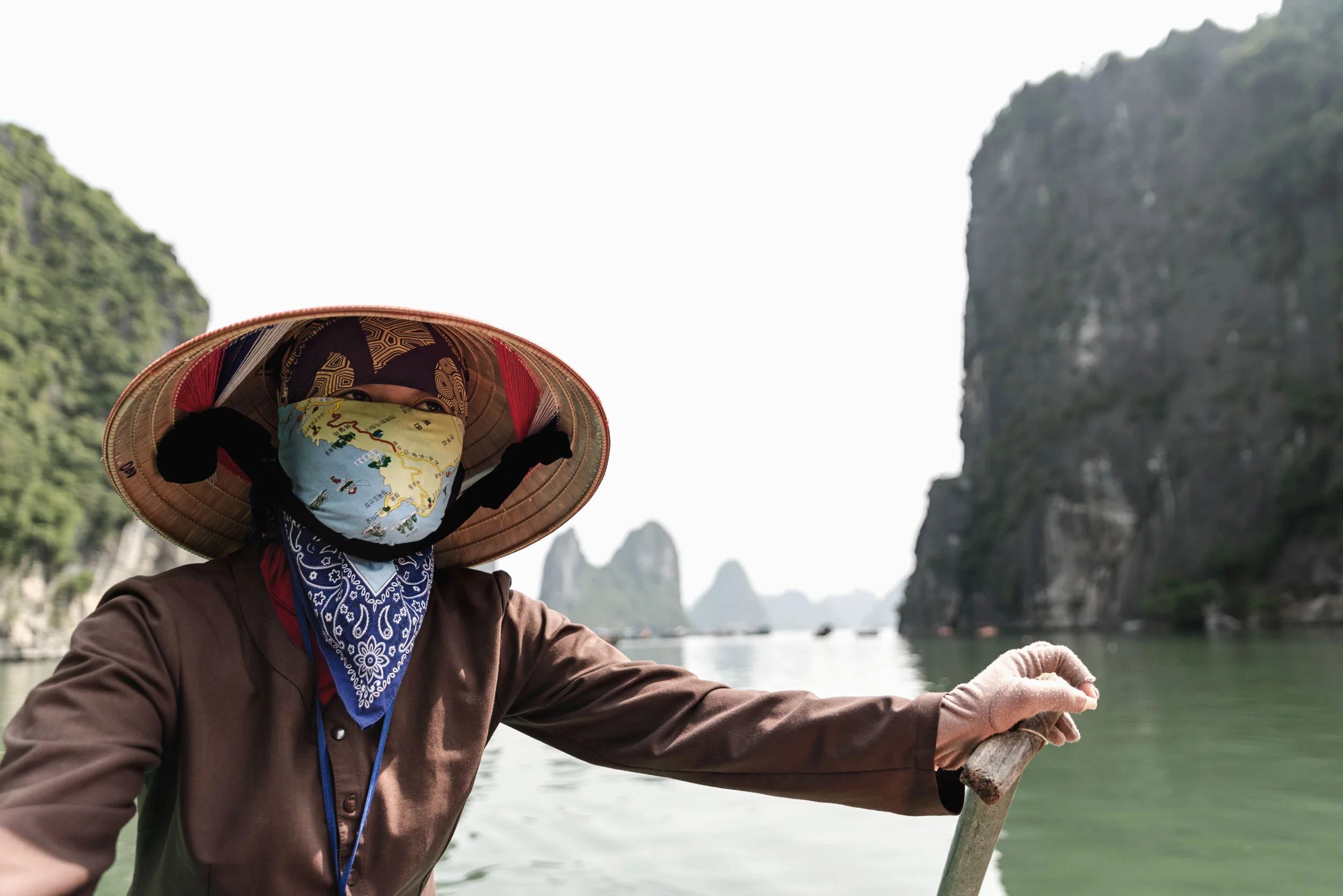 Our rowboat captain in Ha Long Bay