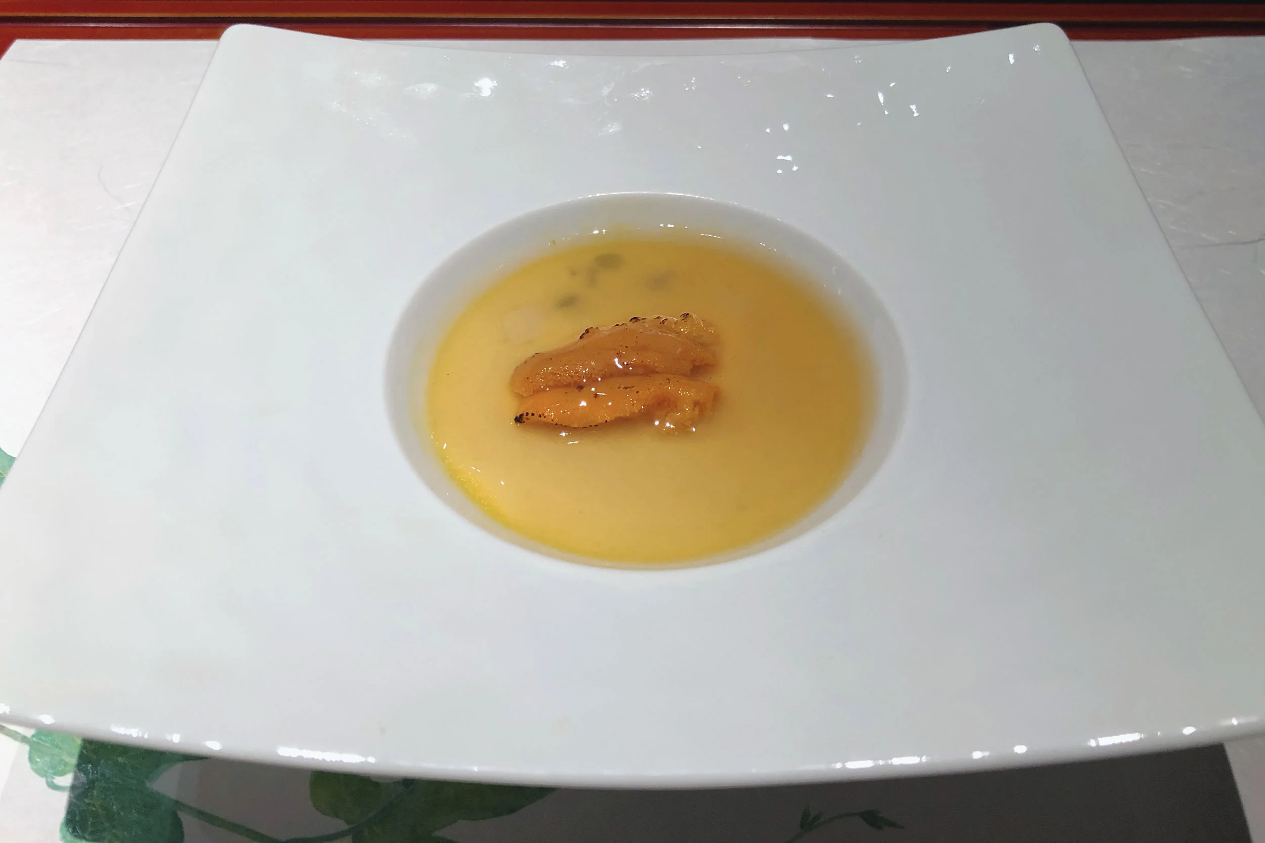 Uni chawanmushi (Japanese steamed custard-like flan)