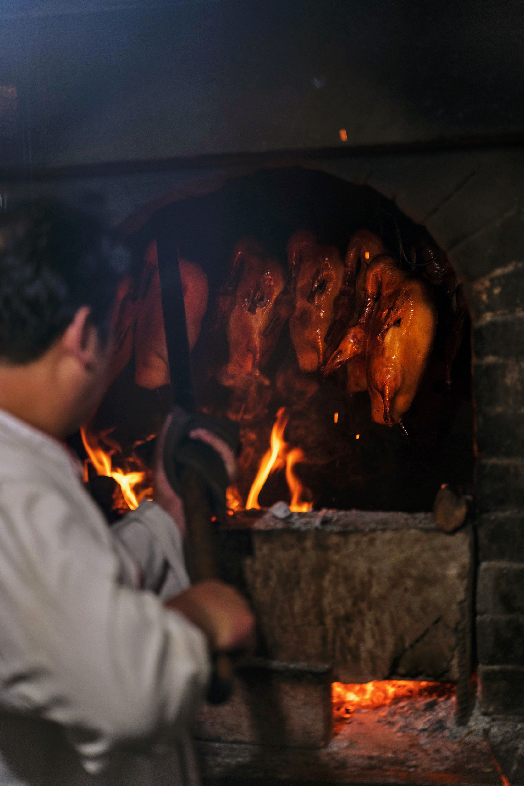Roasting Peking duck