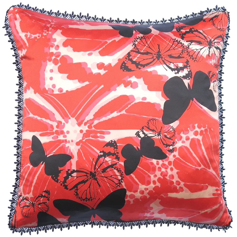Butterfly Dance Red Silk Cushion.jpg