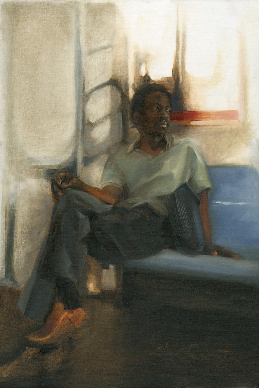 "Lonesome Man on a Train" 24x36 Oil — AVAILABLE