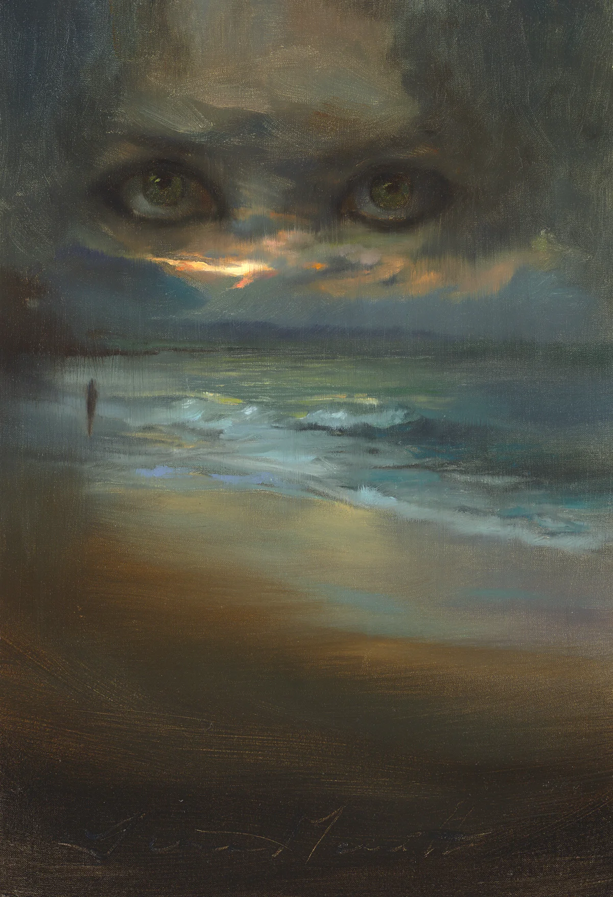 This original 16x11 inch oil painting, "Eyes In The Skies", created especially for Hannah's Diary, is available to add to your collection.