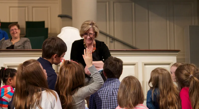 With Pastor Julie in combined worship this spring