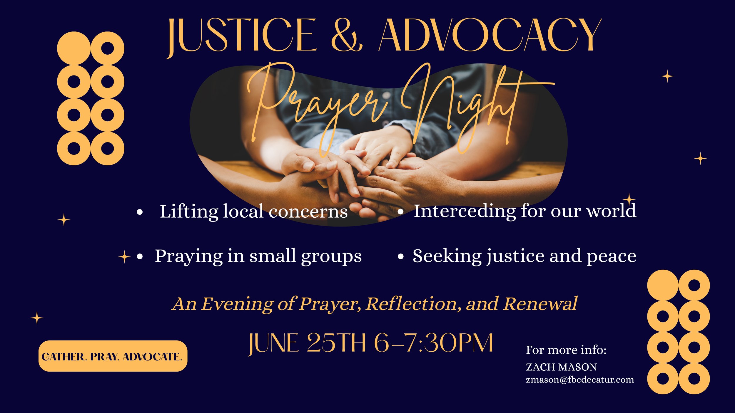 Justice &amp; Advocacy Prayer Night