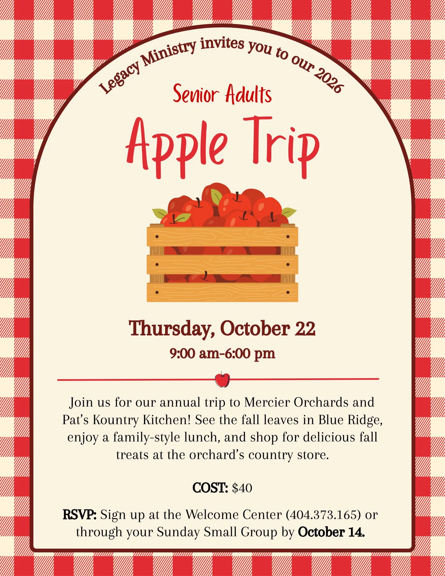 Senior Adult Apple Trip