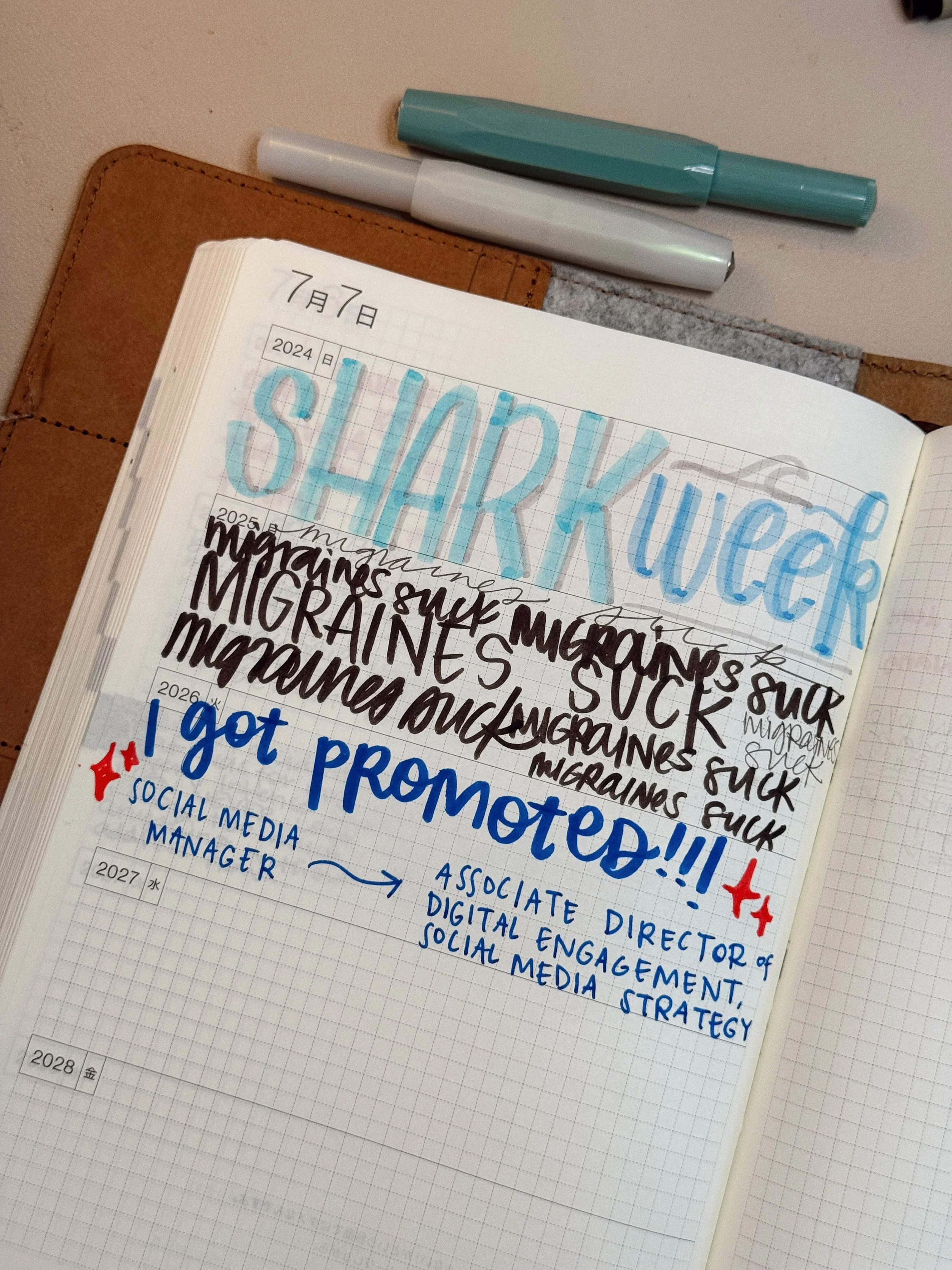 one of my favorite little ways to record my life: my hobonichi five year journal 📝 

i try to write just SOMETHING down every day, whether it&rsquo;s the media i&rsquo;m consuming or a meme i liked or what happened that day, and it&rsquo;s such a fu