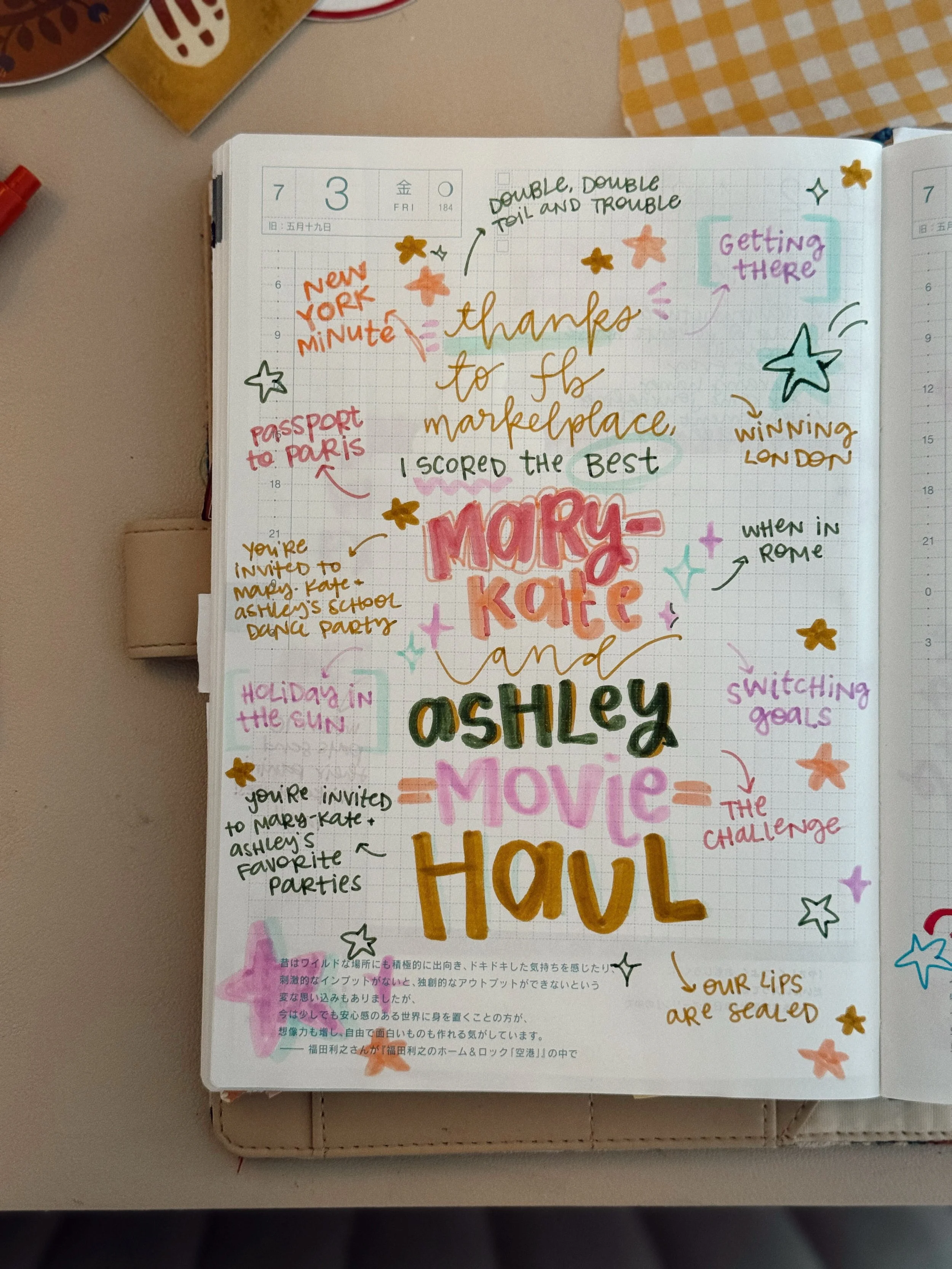 a few fun pages from july in #myradhobonichi ☀️

more and more, my hobonichi cousin (avec! so i have two six-month books for the year) is a creative memory book more than an everyday carry or a diary or full life log. i spend time with it maybe once 