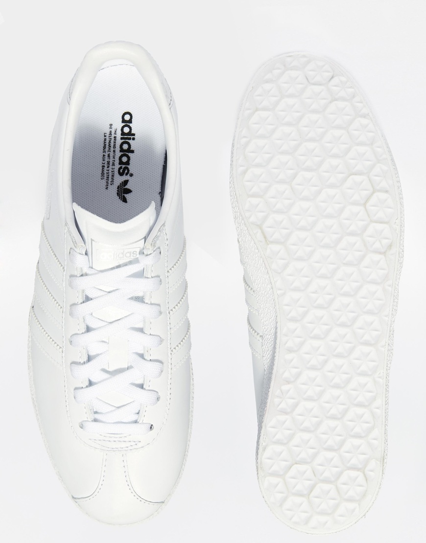adidas Originals Gazelle White & Silver Trainers