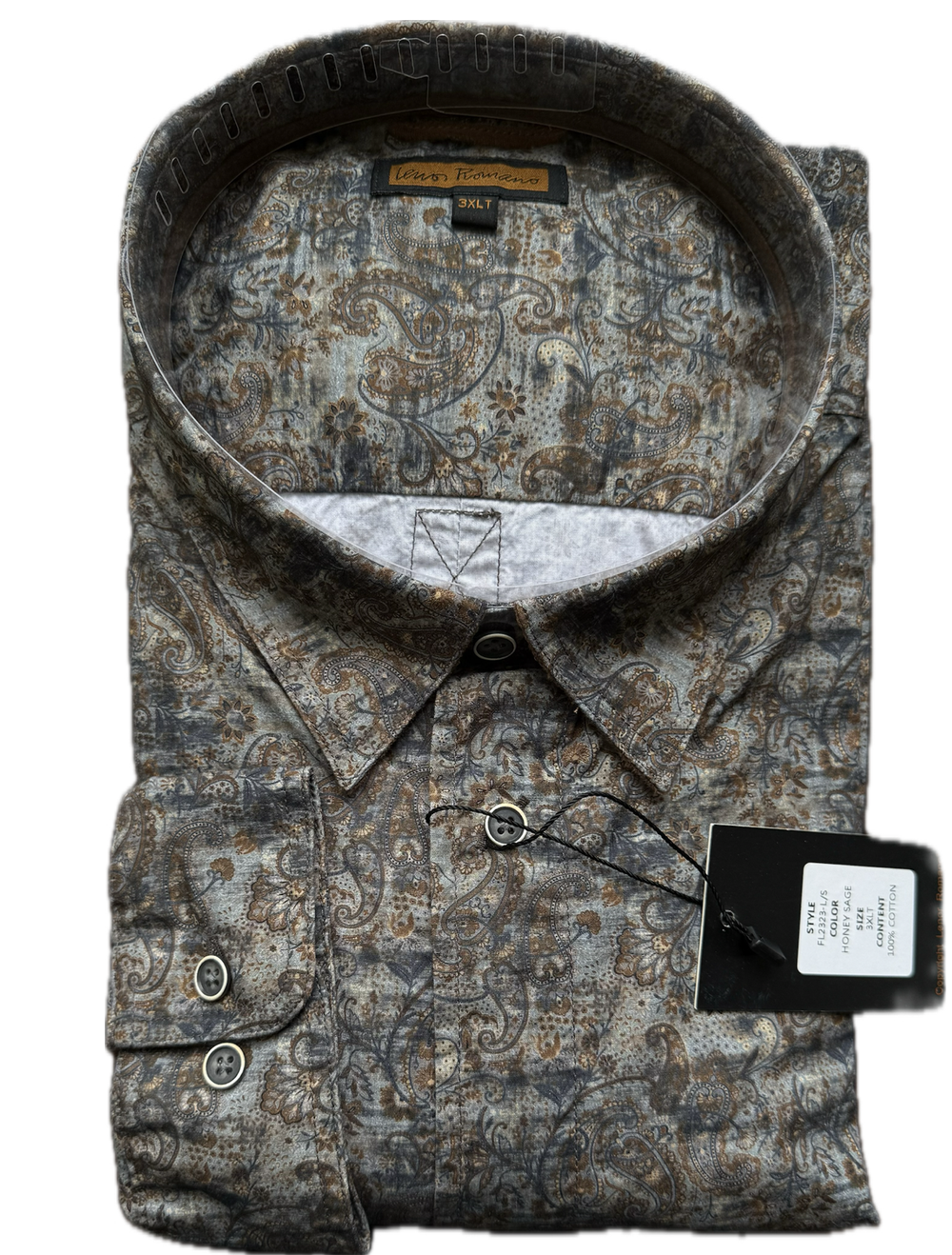 BIG AND TALL SHIRT THE HONEY PAISLEY Designer knitwear apparel online for men by Lenor Romano BIG AND TALL SHIRT THE HONEY PAISLEY Designer knitwear apparel online for men by Lenor Romano