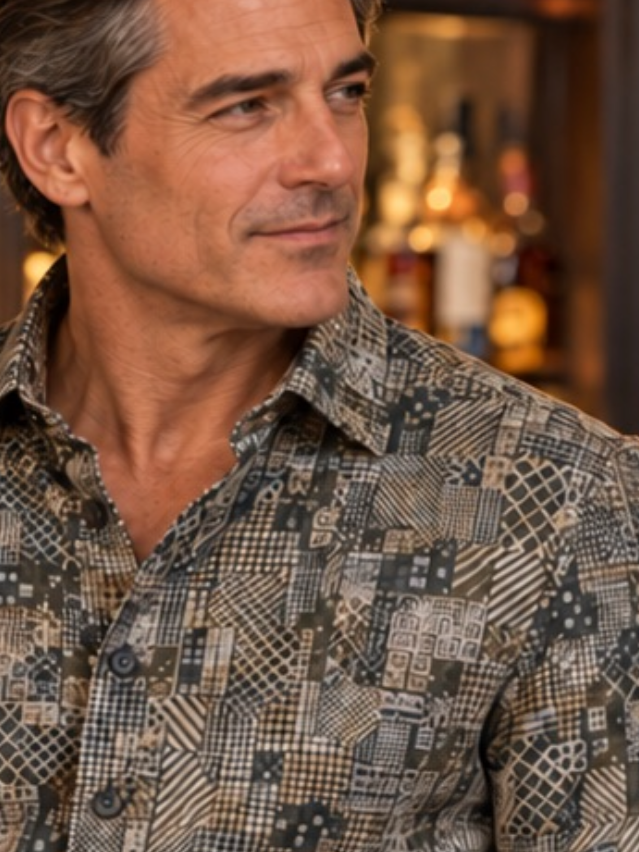 Small landscape print shirt