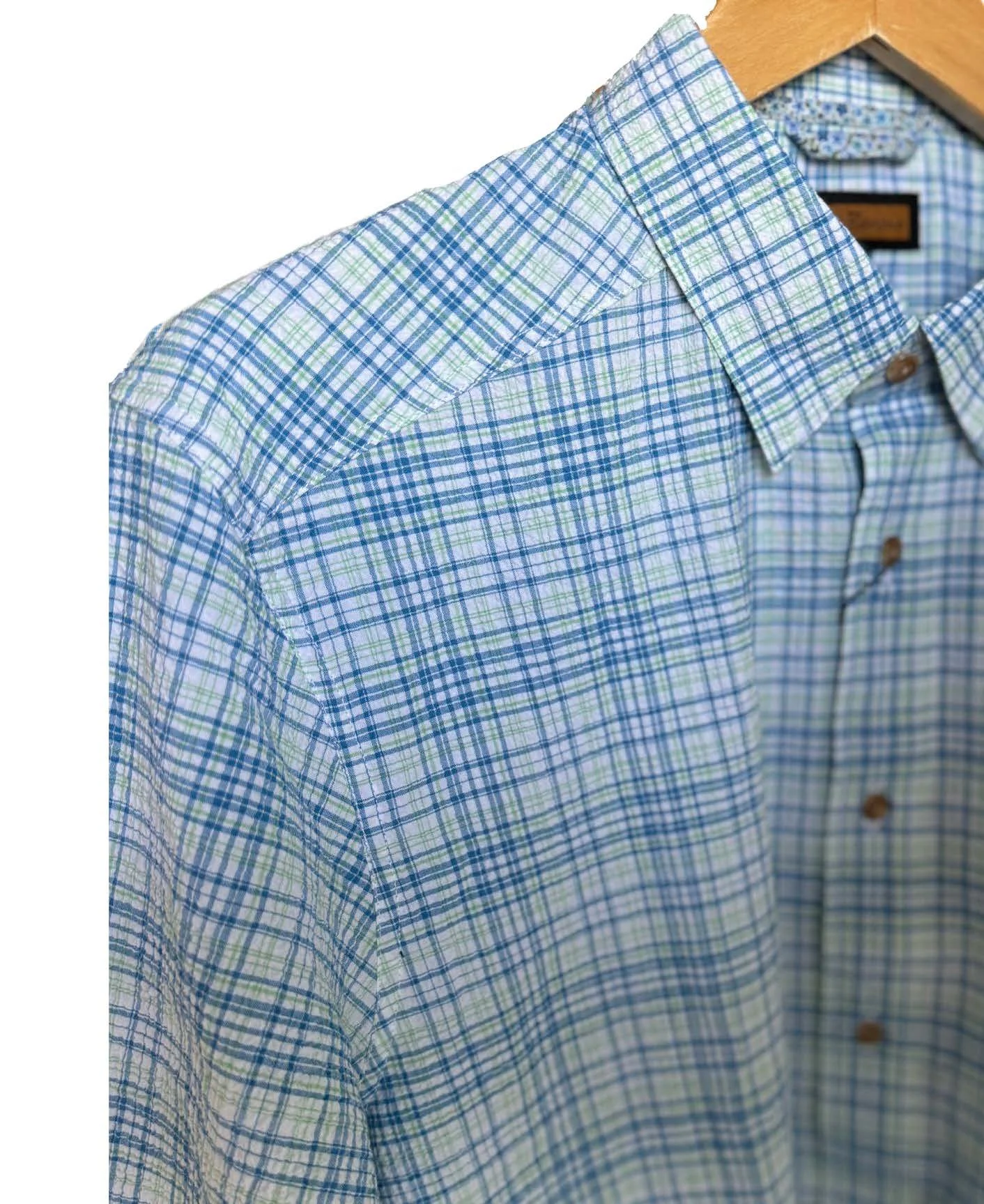 The Seersucker open plaid shirt