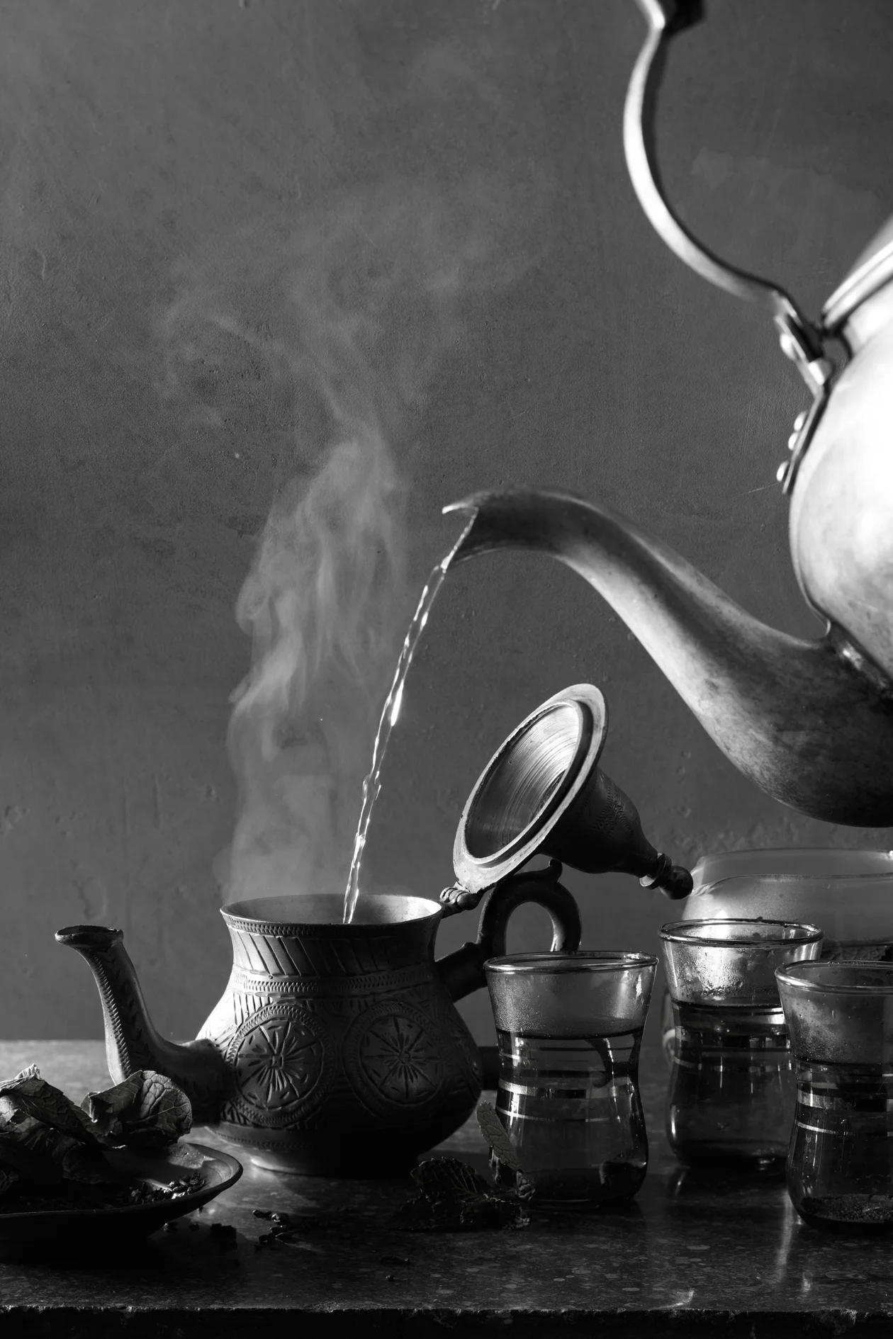 gunpowder and fresh mint tea
