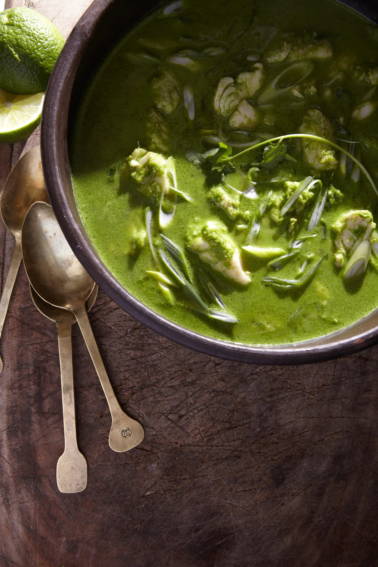 very green fish stew