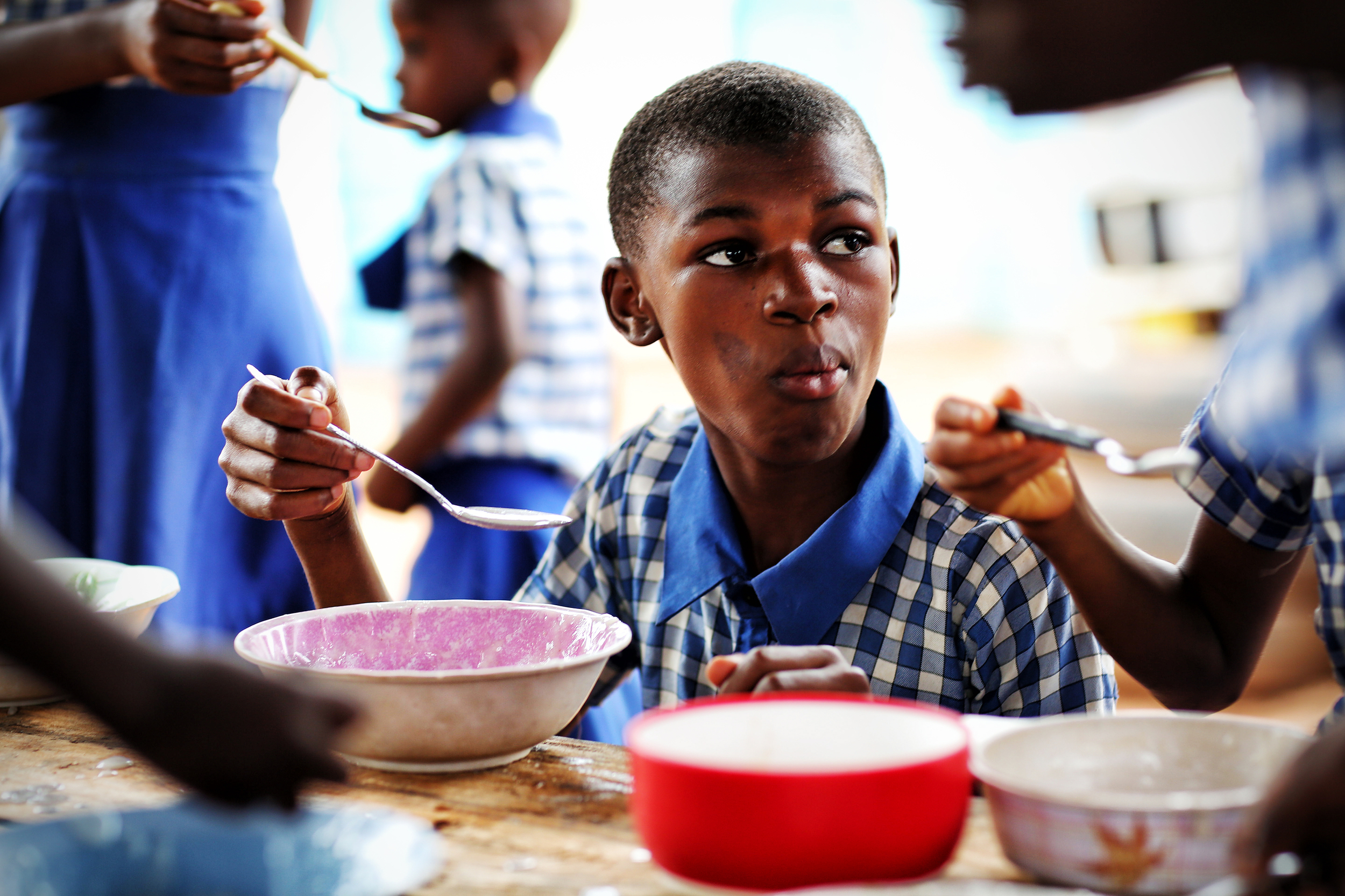  Konadu Basic School provides a breakfast of rice porride to students every morning. 