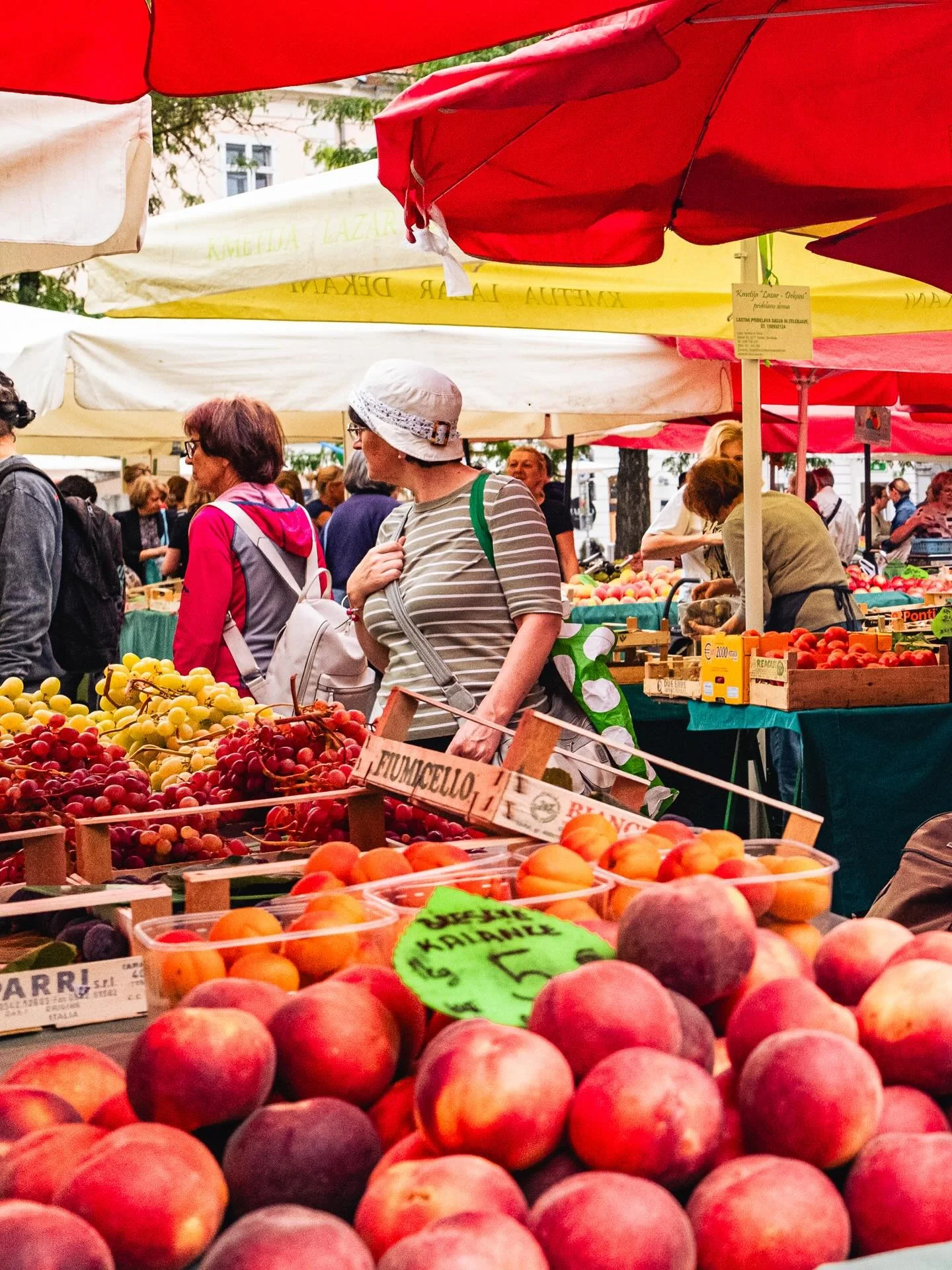 ljubljana part 2. beyond that beautiful golden light, this city for me also full of vibrant summer colors. tivoli park was in full bloom, the river sparkled, and the farmers market was a rainbow of produce. three days was enough time to get a feel fo