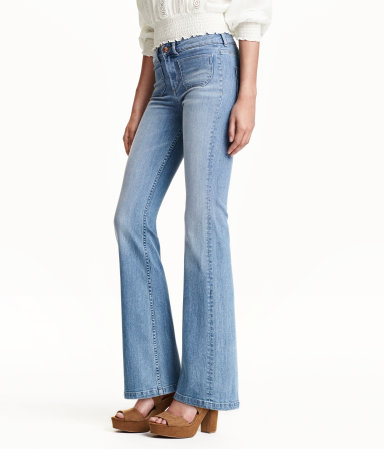 h&m flared jeans high waist