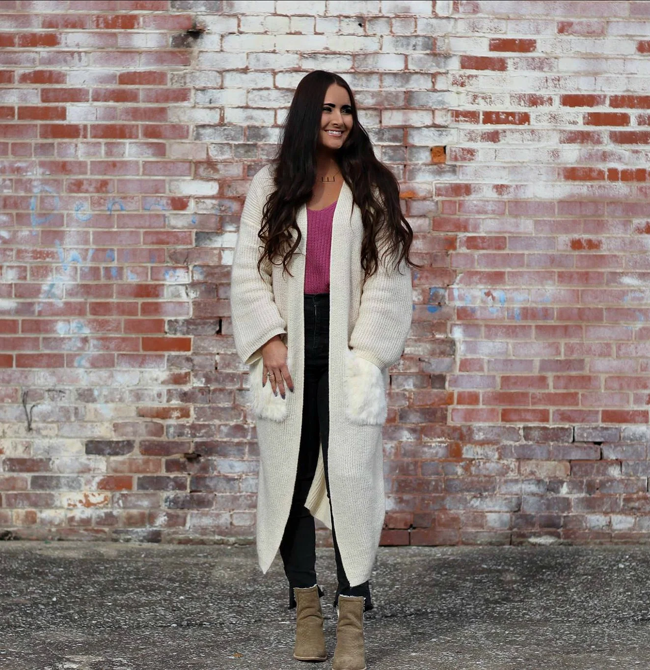 blush duster cardigan