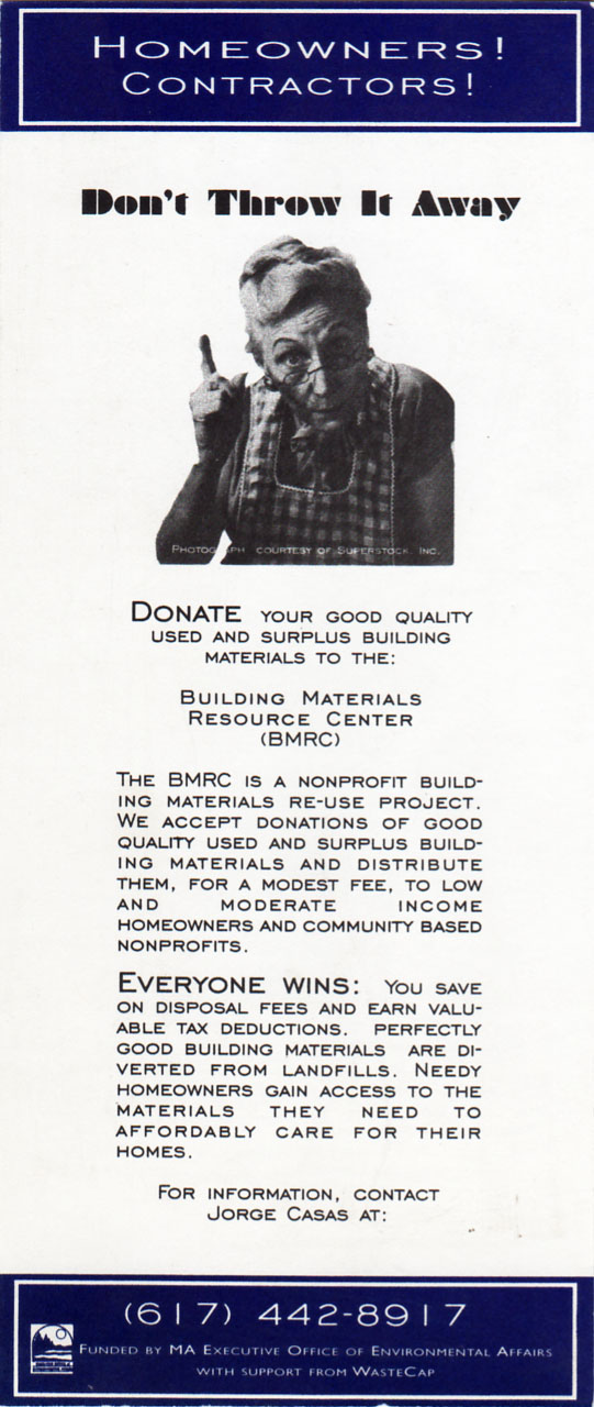 Early version of "Don't Throw It Away - Donate" card