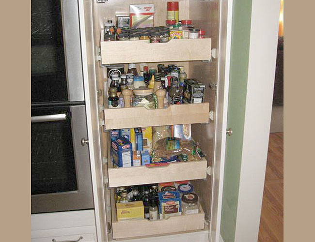 Pullouts help with pantry storage