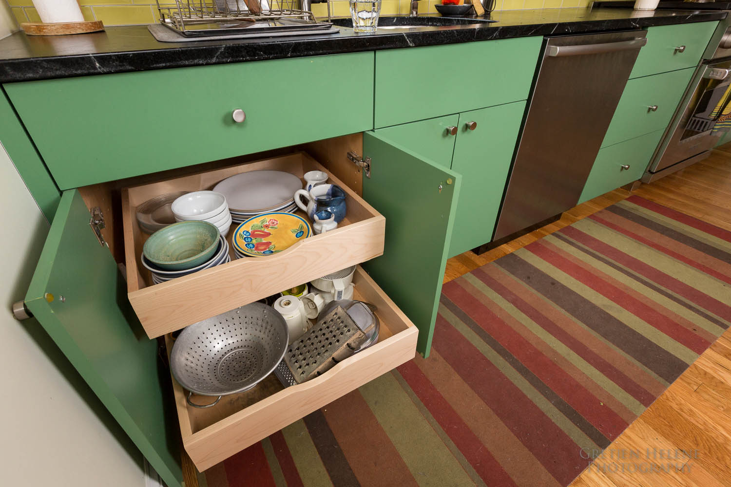 Base cabinet pullouts make access easy