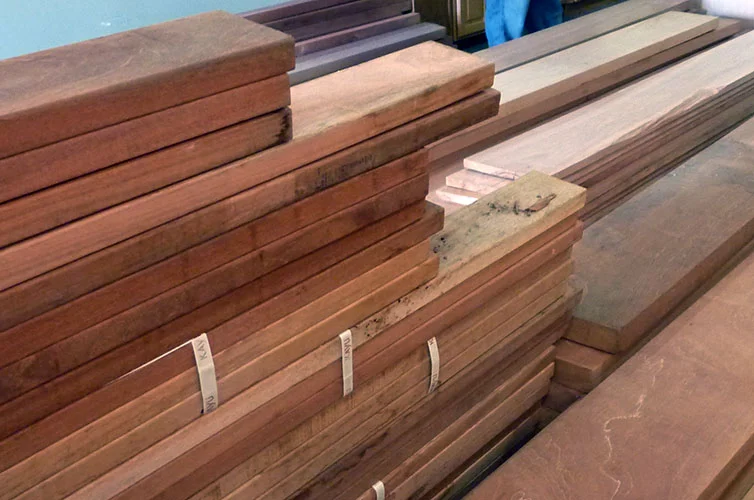Here's the mahogany lumber when it was first put out for sale in the Reuse Center.