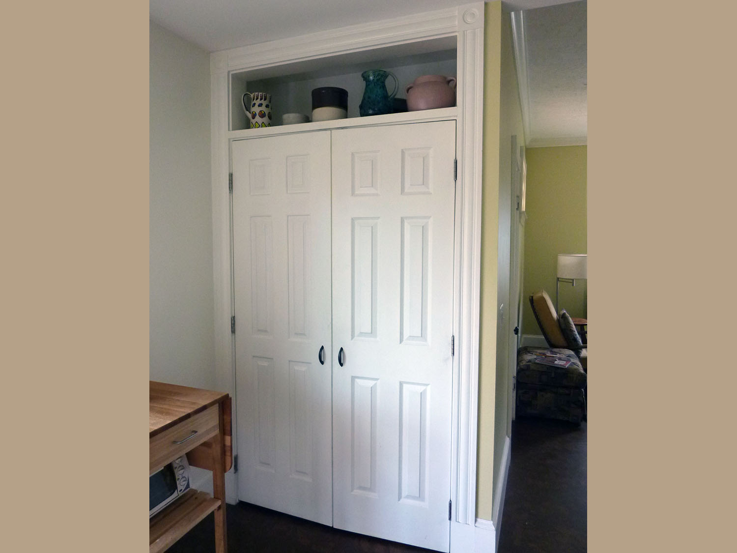 These doors are among her Reuse Center purchases . . .