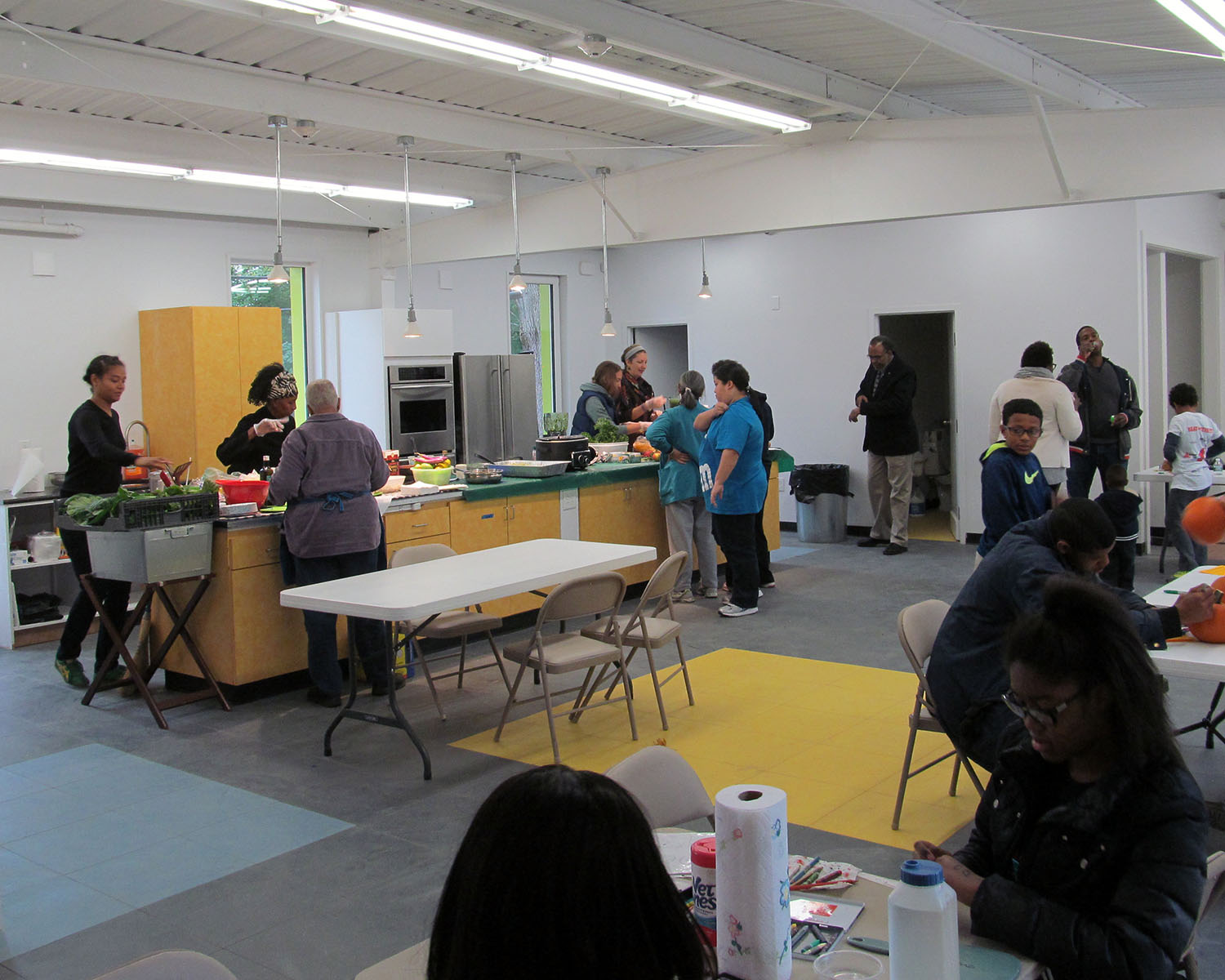 Neighbors enjoyed the space at this Green Food Fest on October 24.