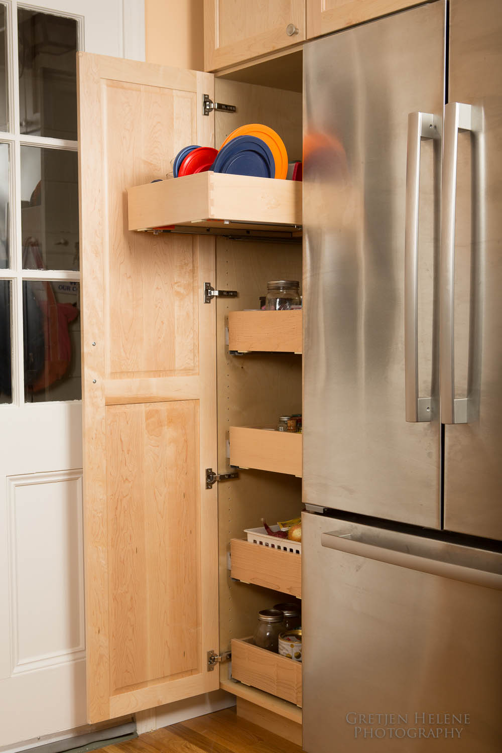 Pantry cabinet with pullouts adds storage