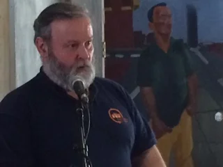Vin read his poem aloud at the opening reception of the Mayor's Poetry Program in April.