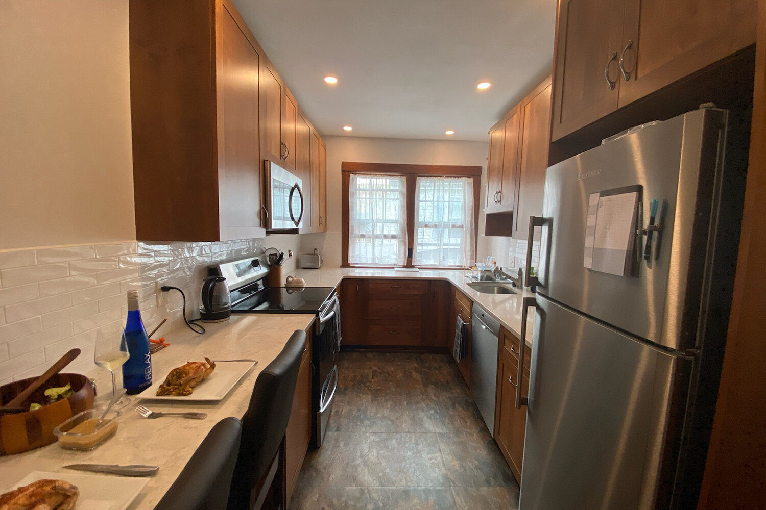 This galley kitchen in Roslindale is a small space, but has plenty of room for beauty and functionality.
