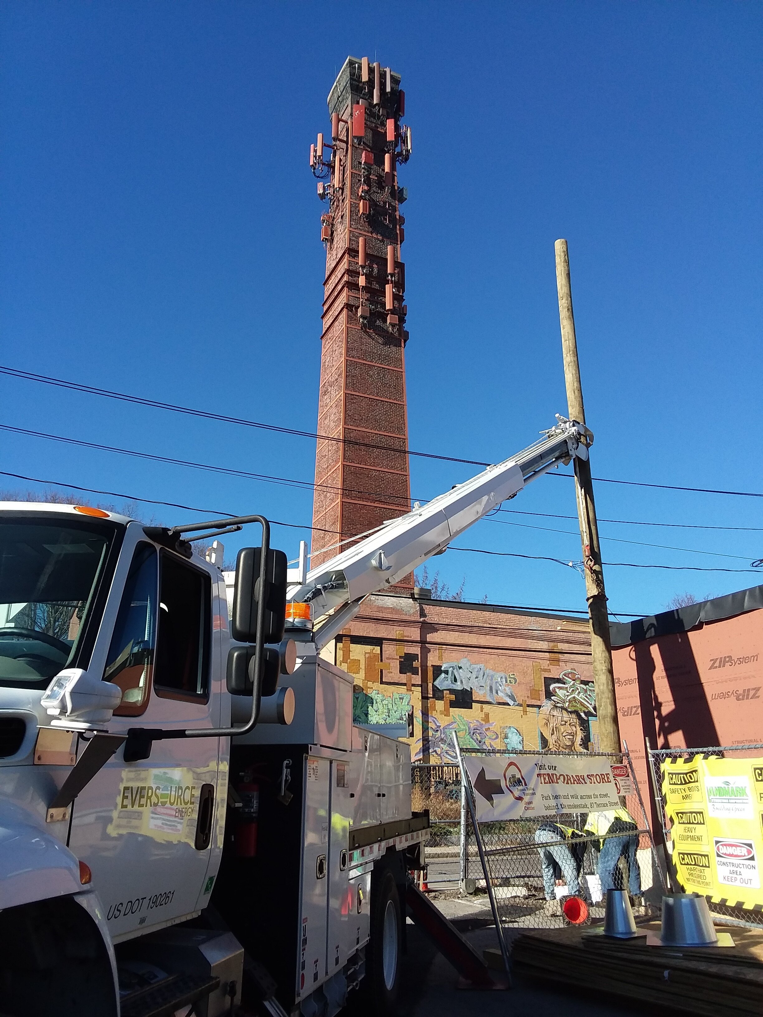 Eversource installed a new utility pole to hold three transformers