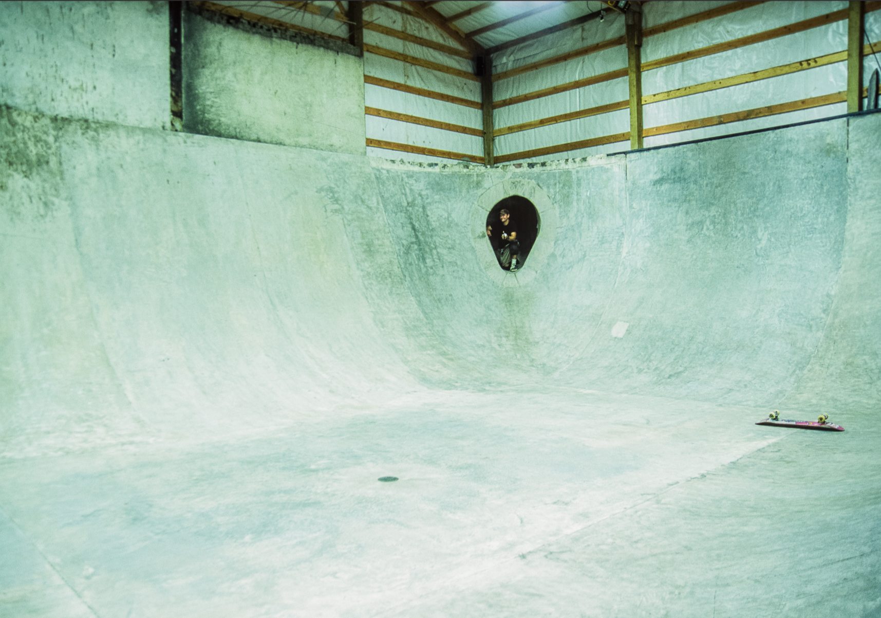Photo of Mark Scott in his barn bowl