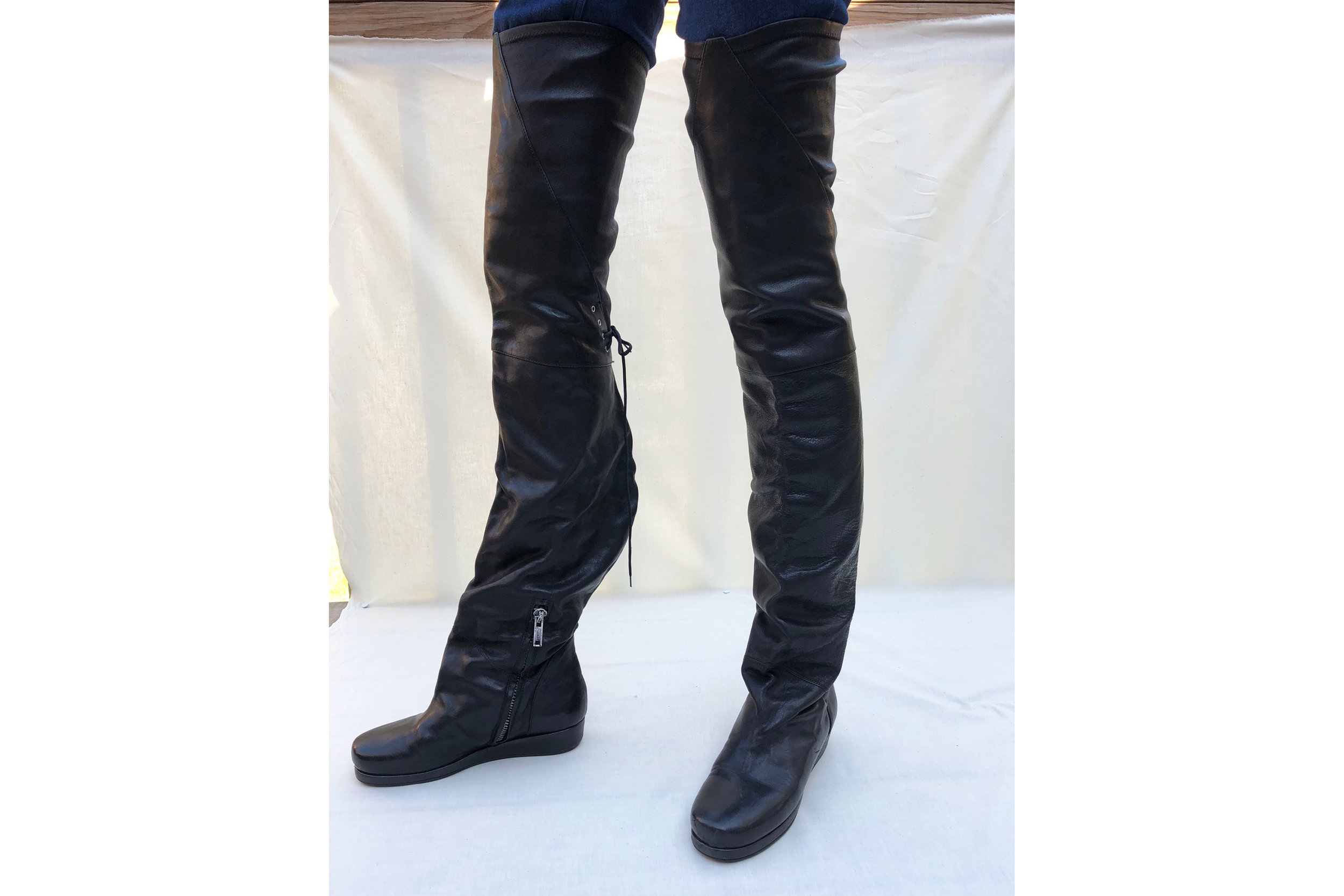 rick owens thigh high boots