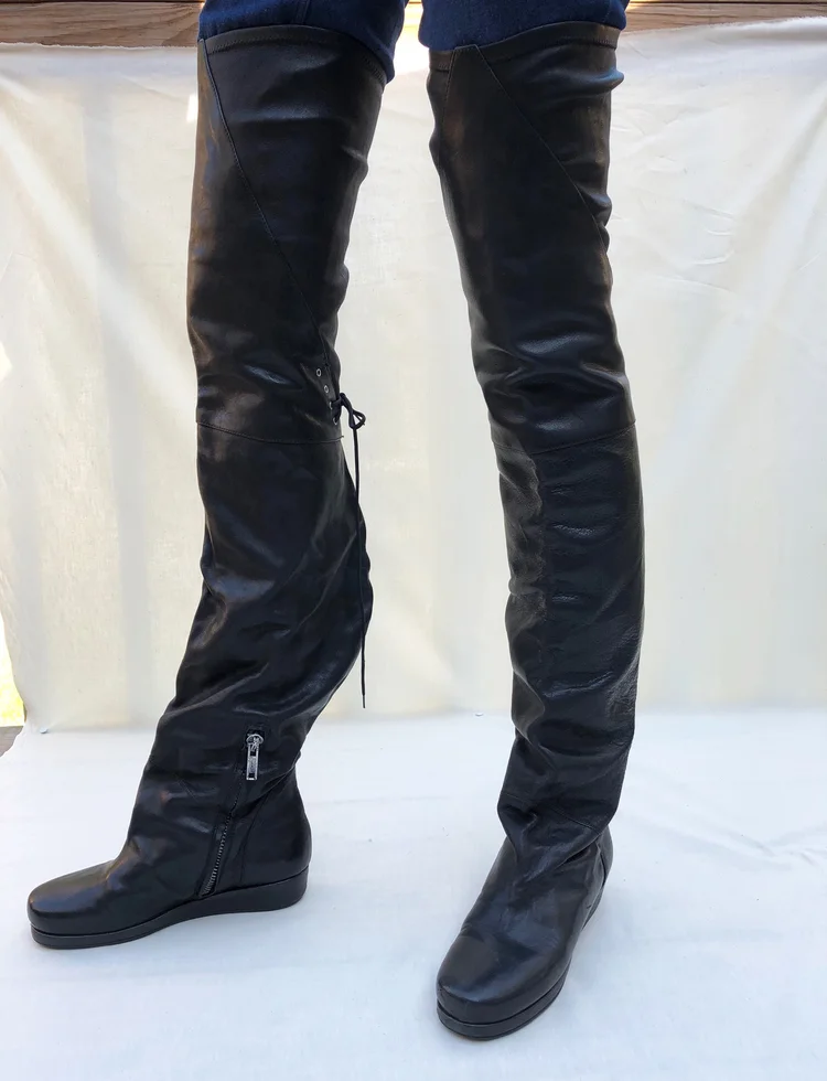 RICK OWENS Over the Knee Boots — M A N D Y C O O N