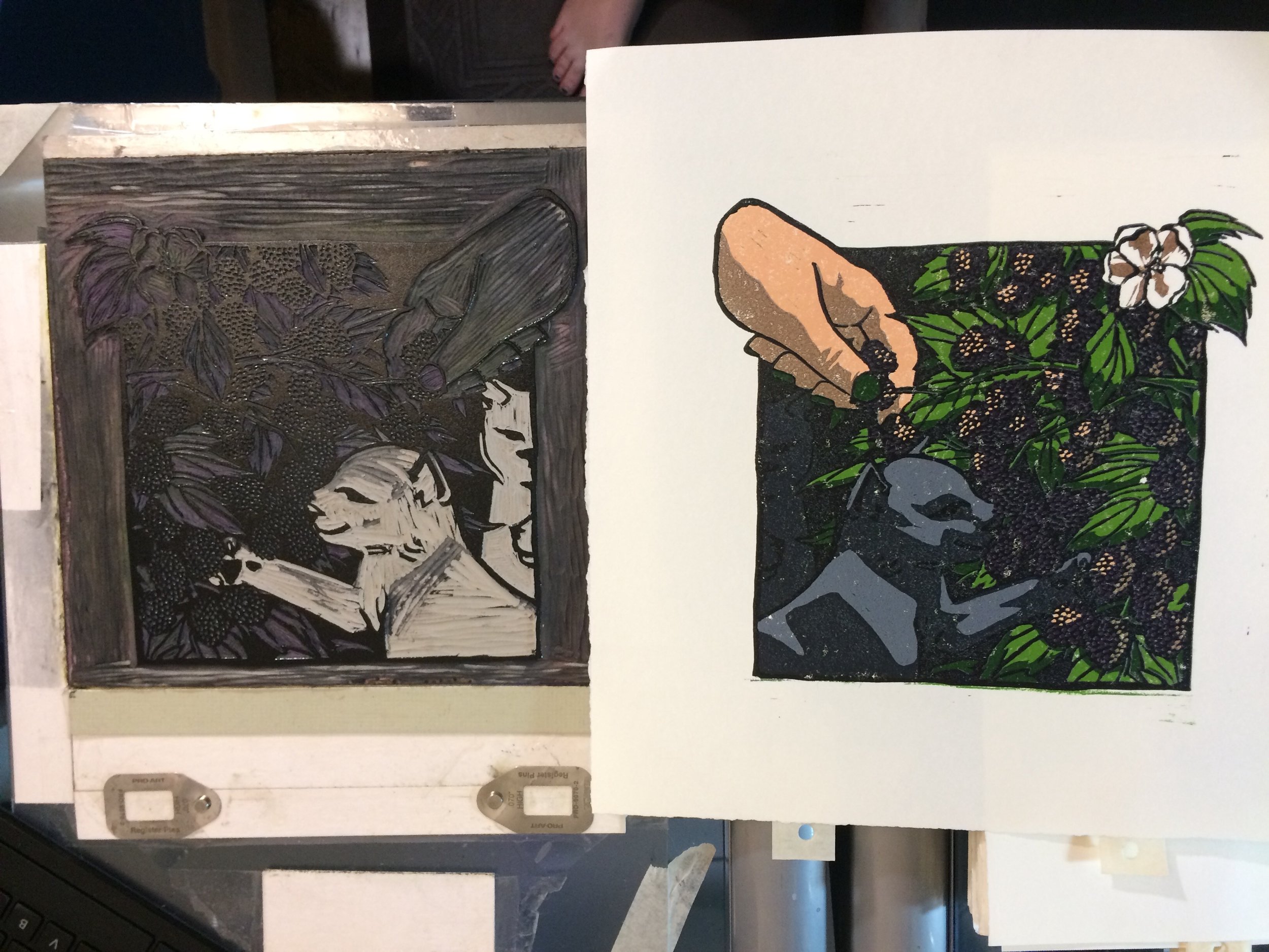 Hard to see here, but this is the final layer. This layer is black, and it holds the image together by outlining everything, and filling in the background spaces. 