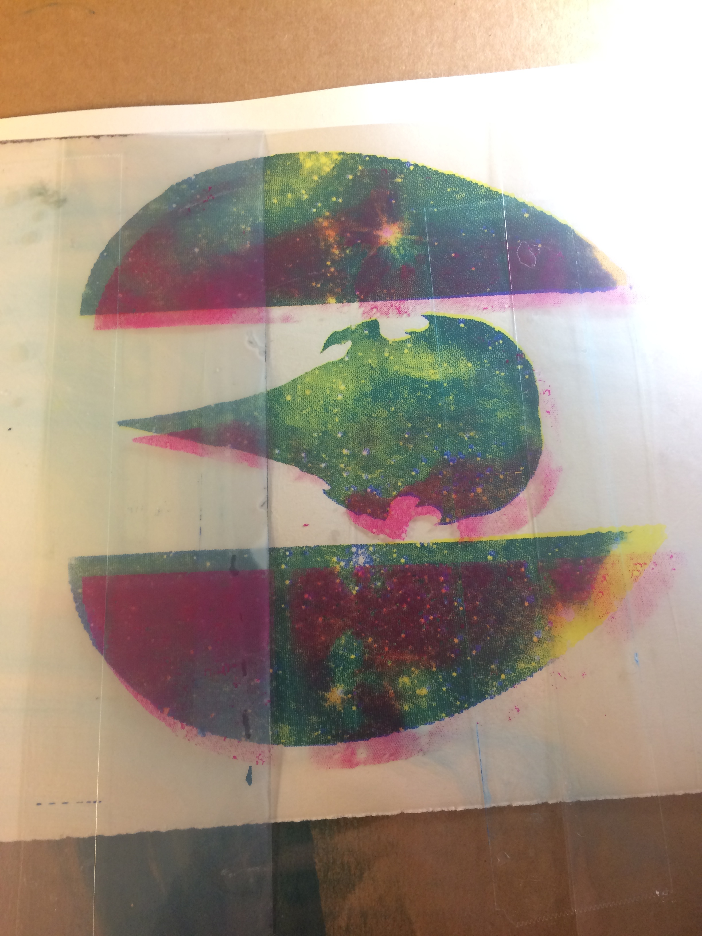 When I slide the image under the film, I can line it up with the image to get the paper under the correct part of the screen. 