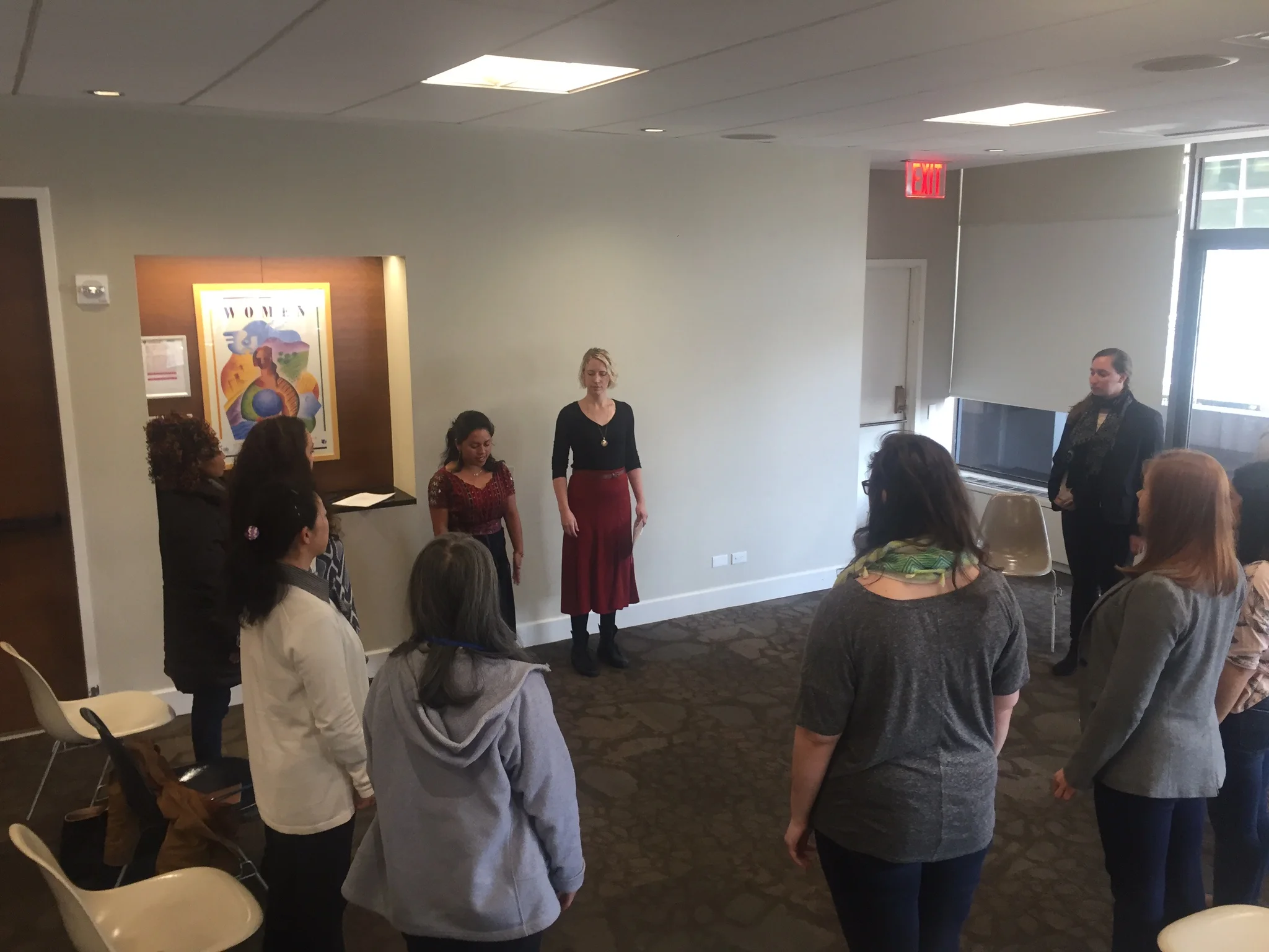 Vilma Saloj and Chelsea Hackett Leading Vocal Exercises