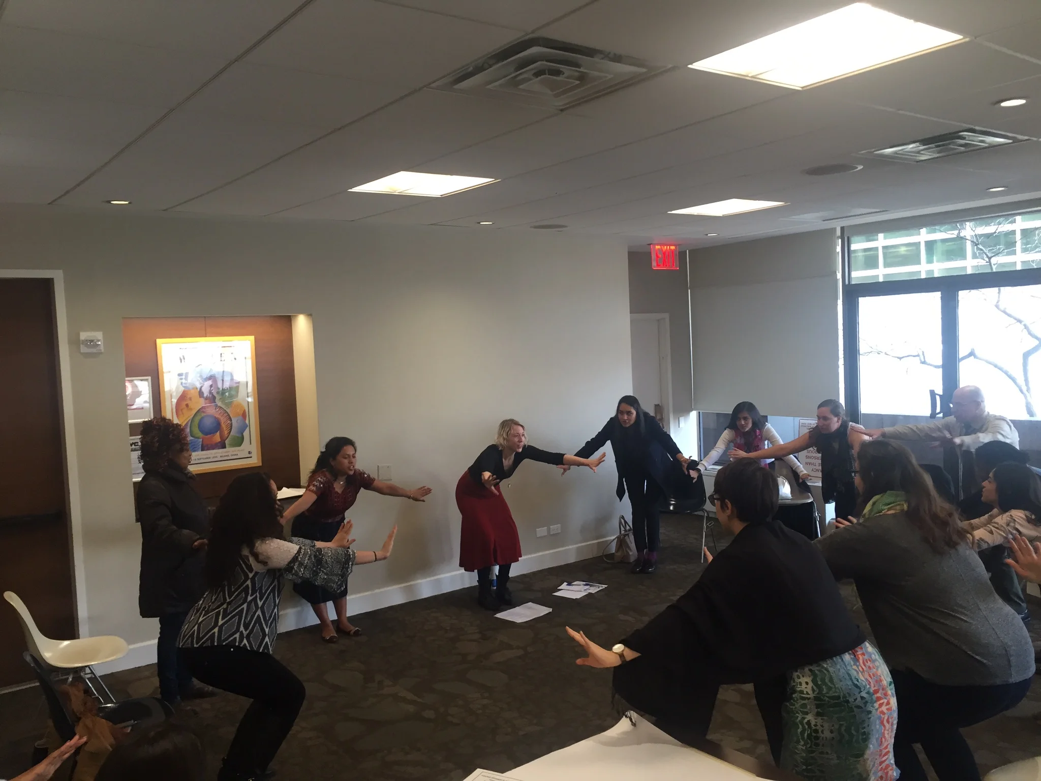 Vilma Saloj and Chelsea Hackett Leading Vocal Exercises