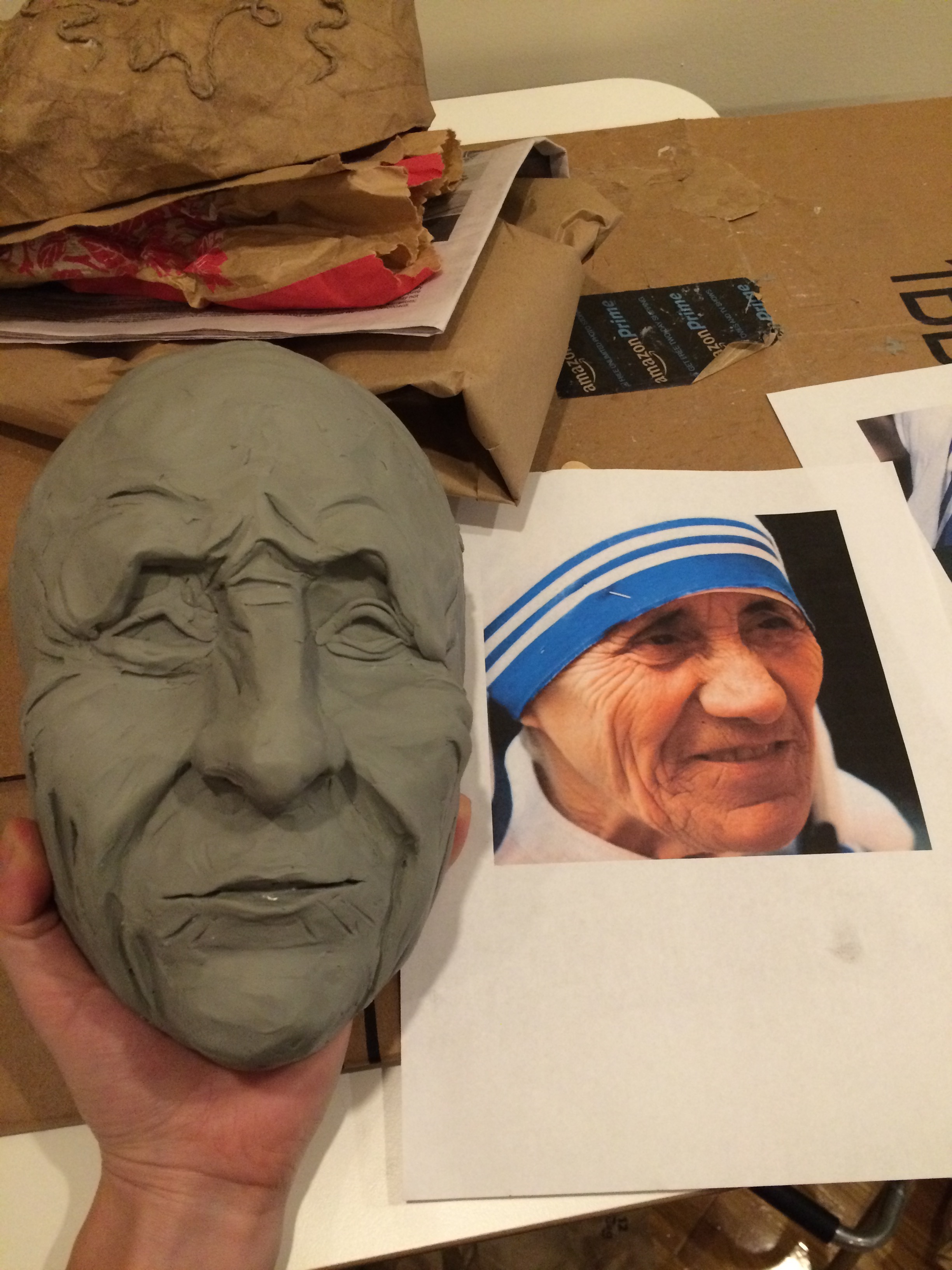 Realistic Face Mask- Clay