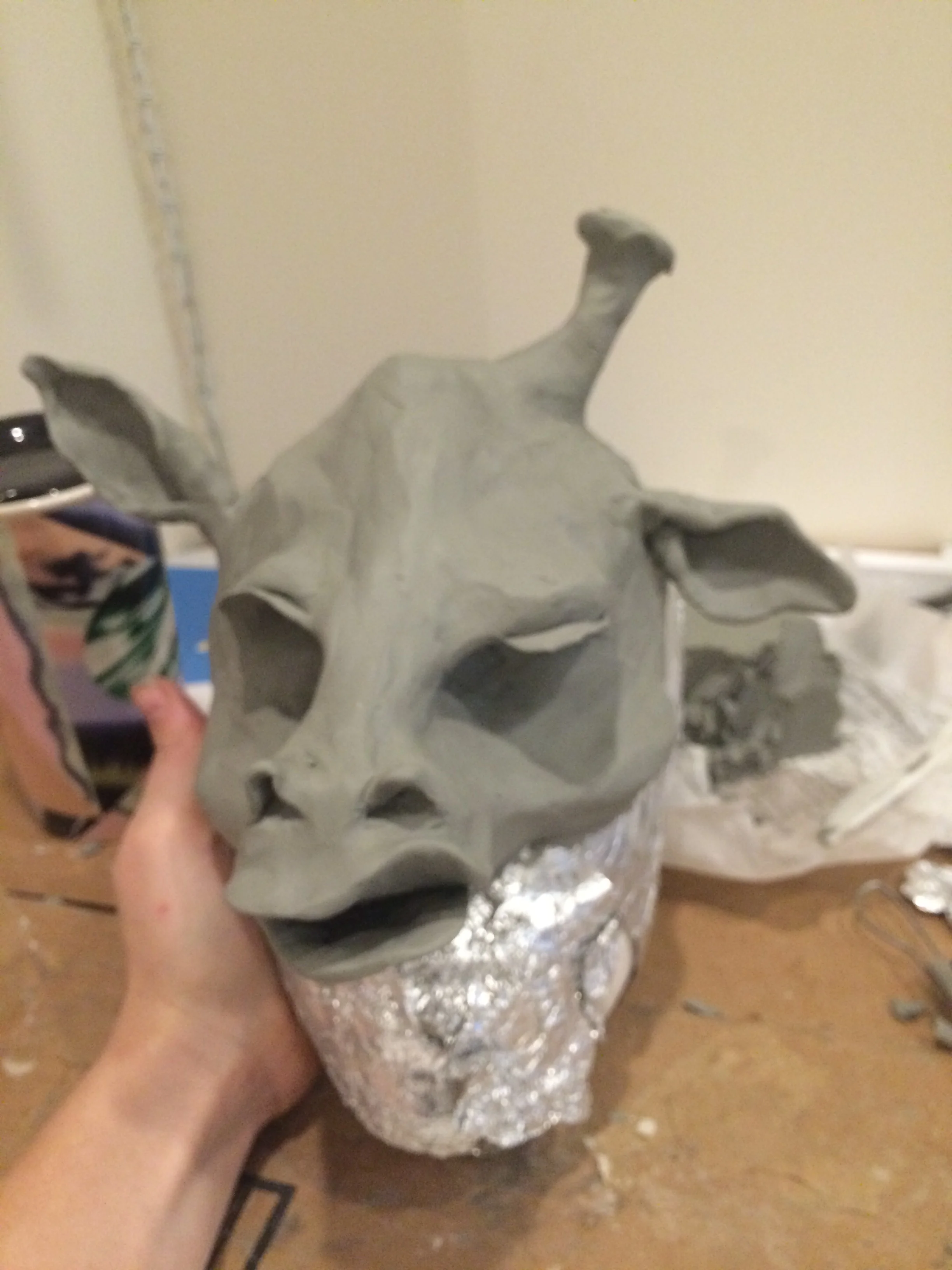 Half Mask Giraffe- Clay